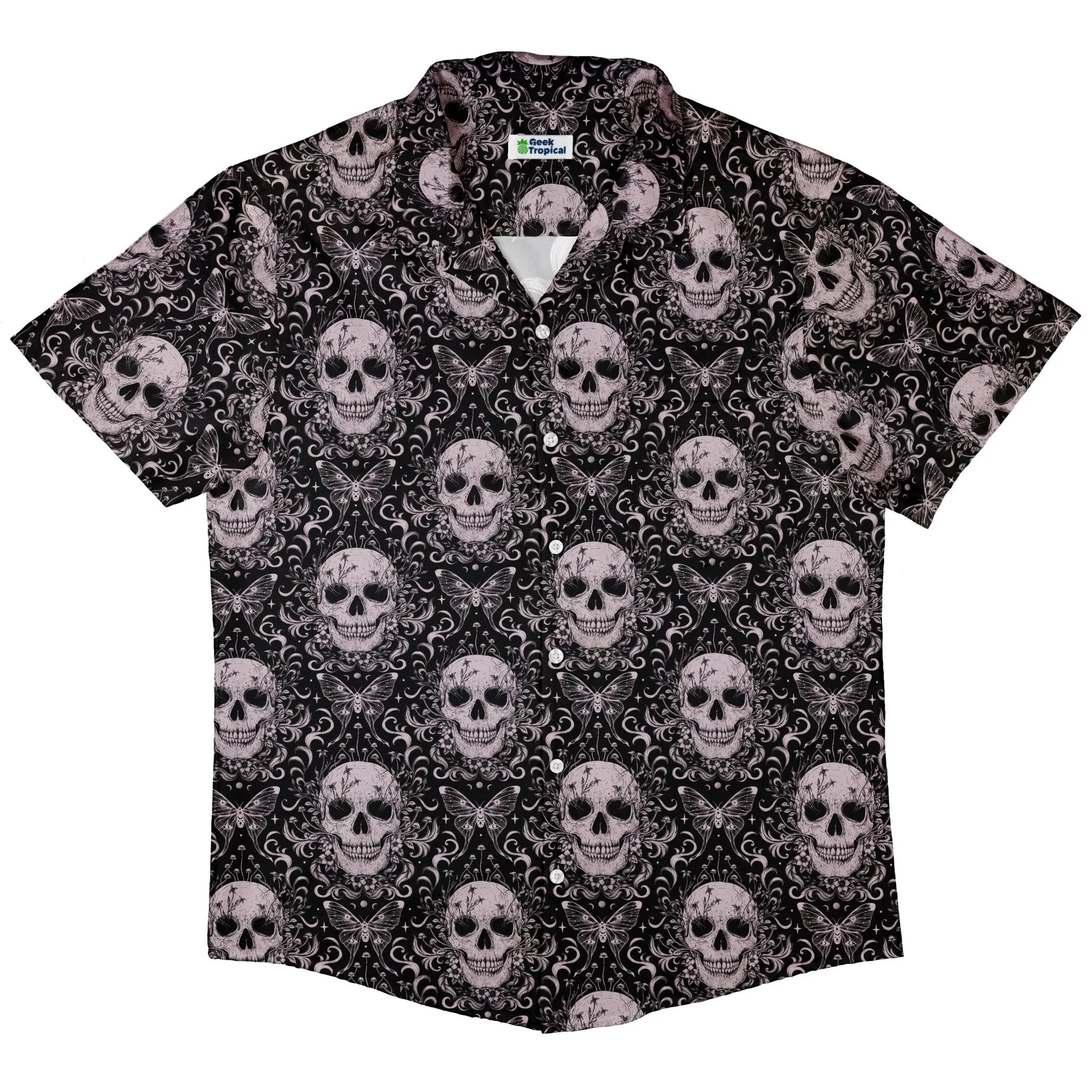 Episodic Skull Black White Button Up Shirt