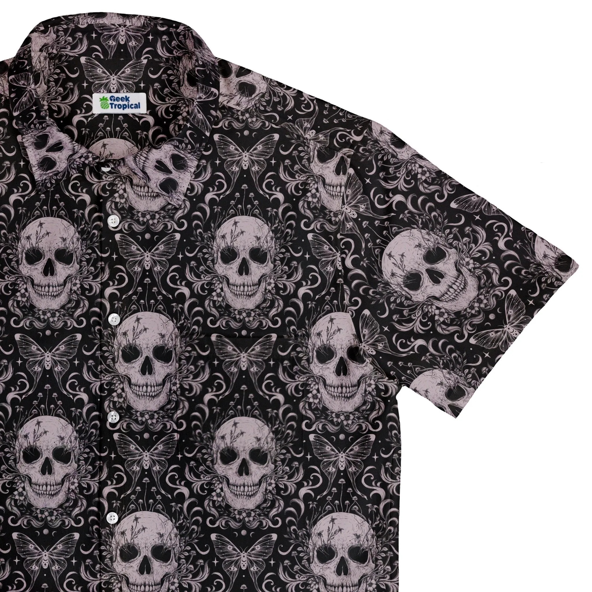 Episodic Skull Black White Button Up Shirt