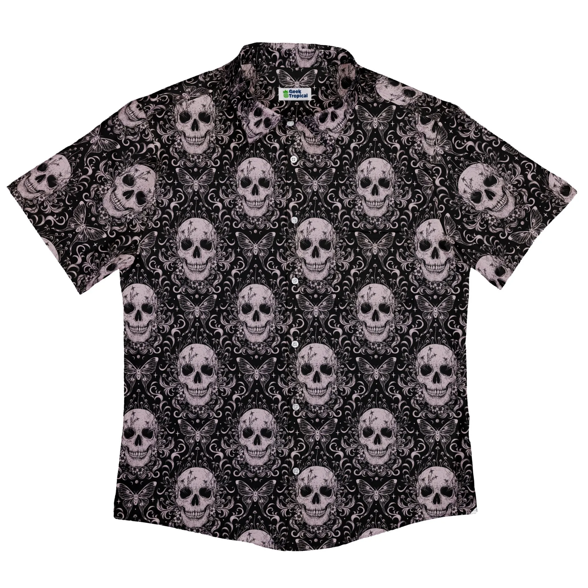 Episodic Skull Black White Button Up Shirt