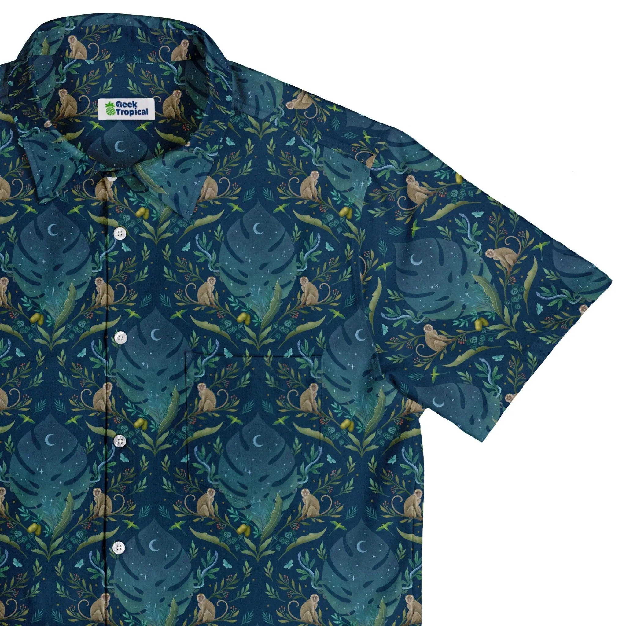 Episodic Tropical Monkey Button Up Shirt