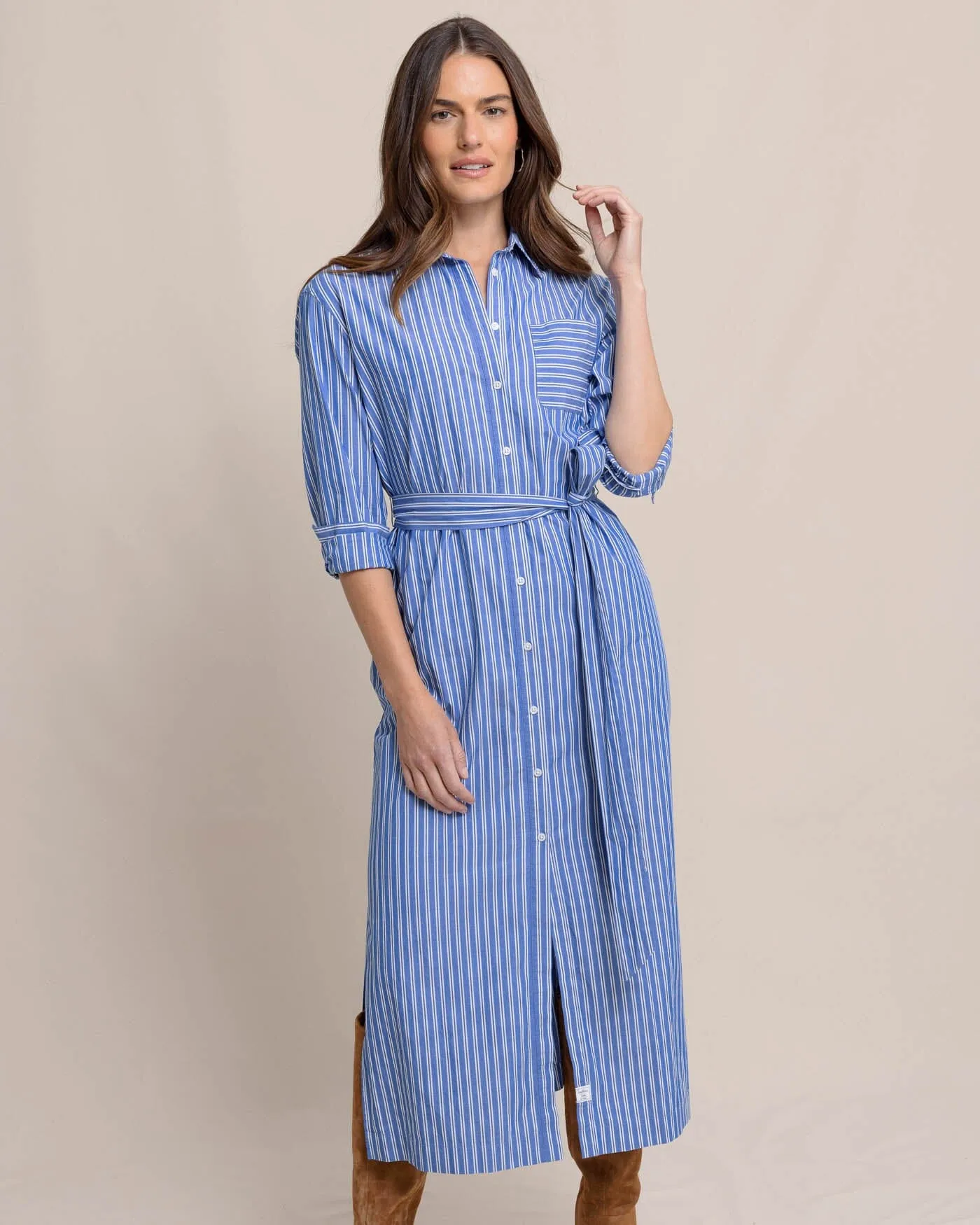 Farren Striped Shirt Dress