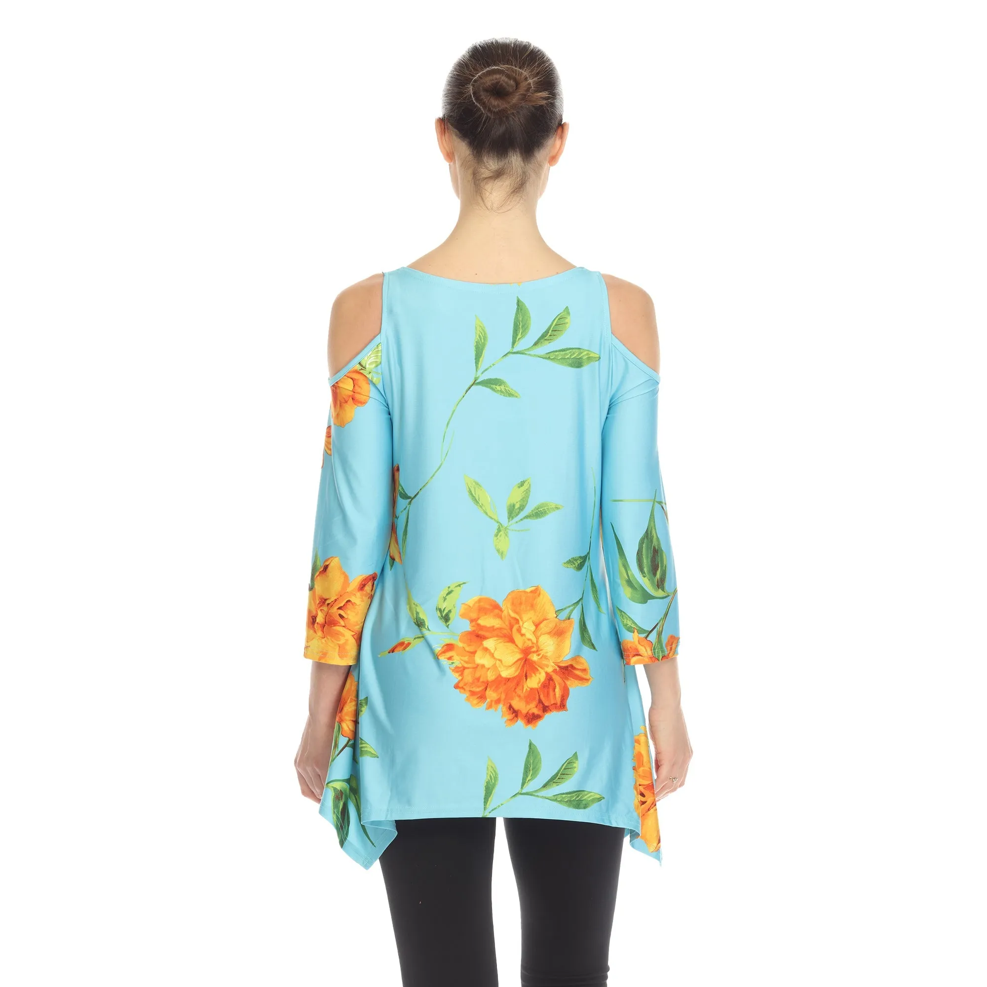 Floral Printed Cold Shoulder Tunic