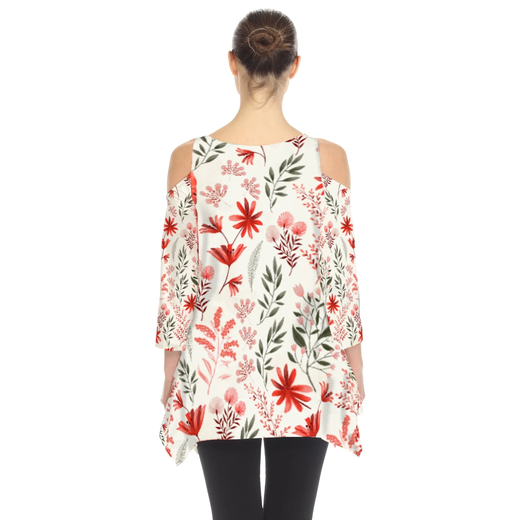 Floral Printed Cold Shoulder Tunic