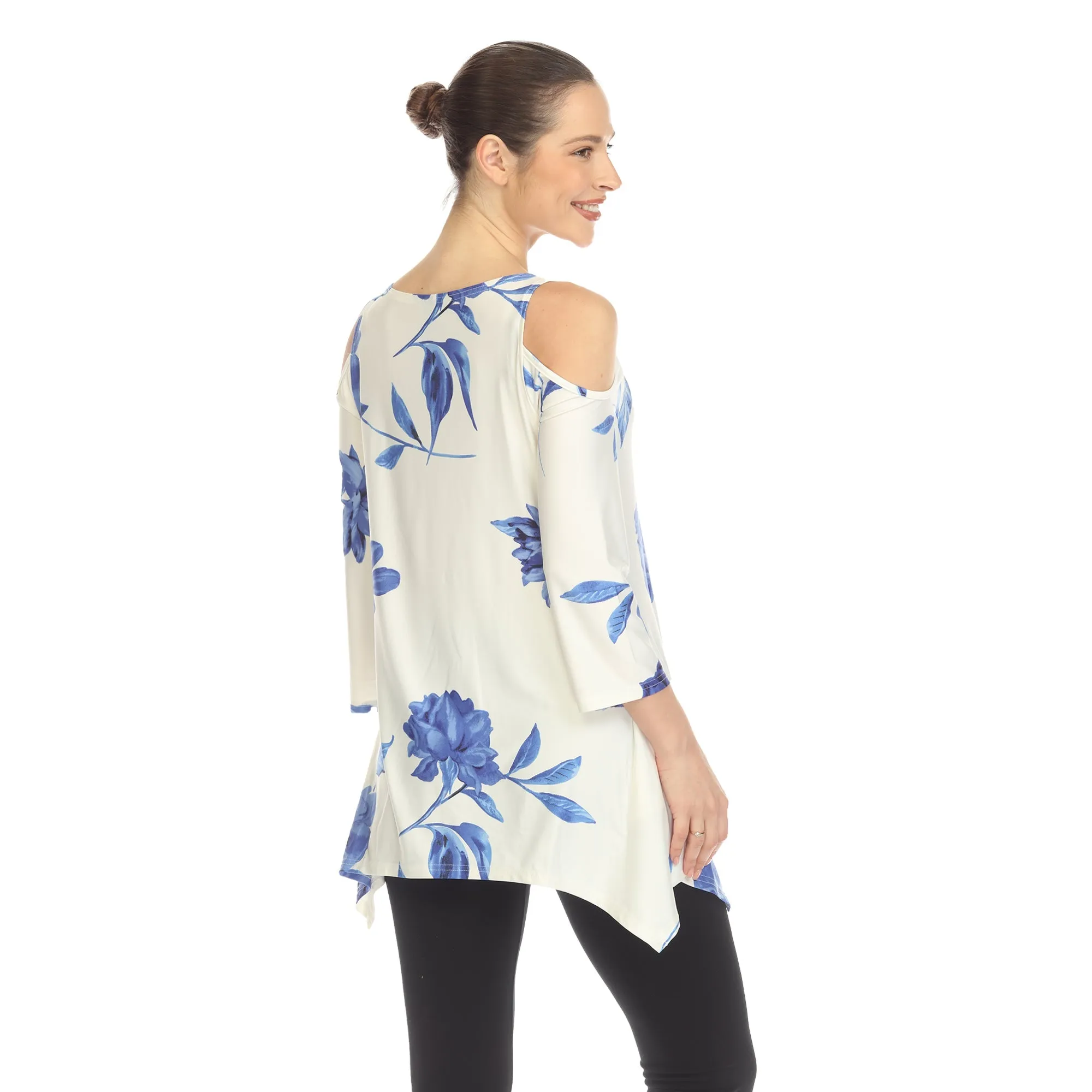 Floral Printed Cold Shoulder Tunic