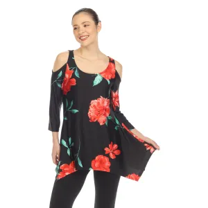 Floral Printed Cold Shoulder Tunic