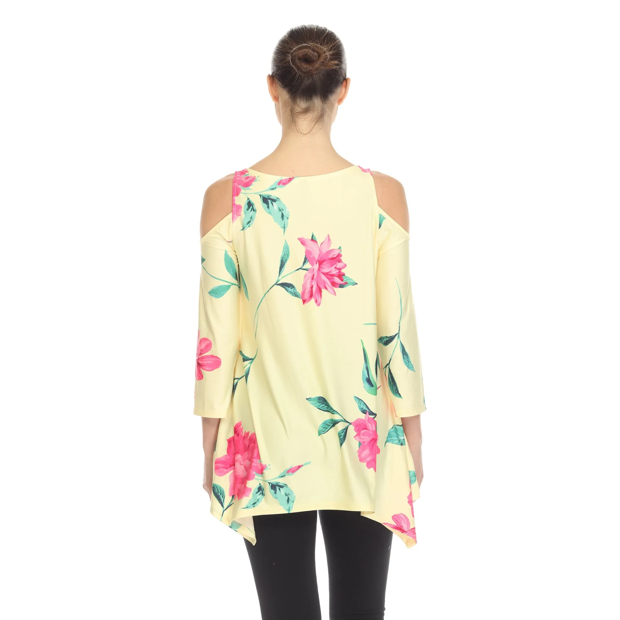 Floral Printed Cold Shoulder Tunic