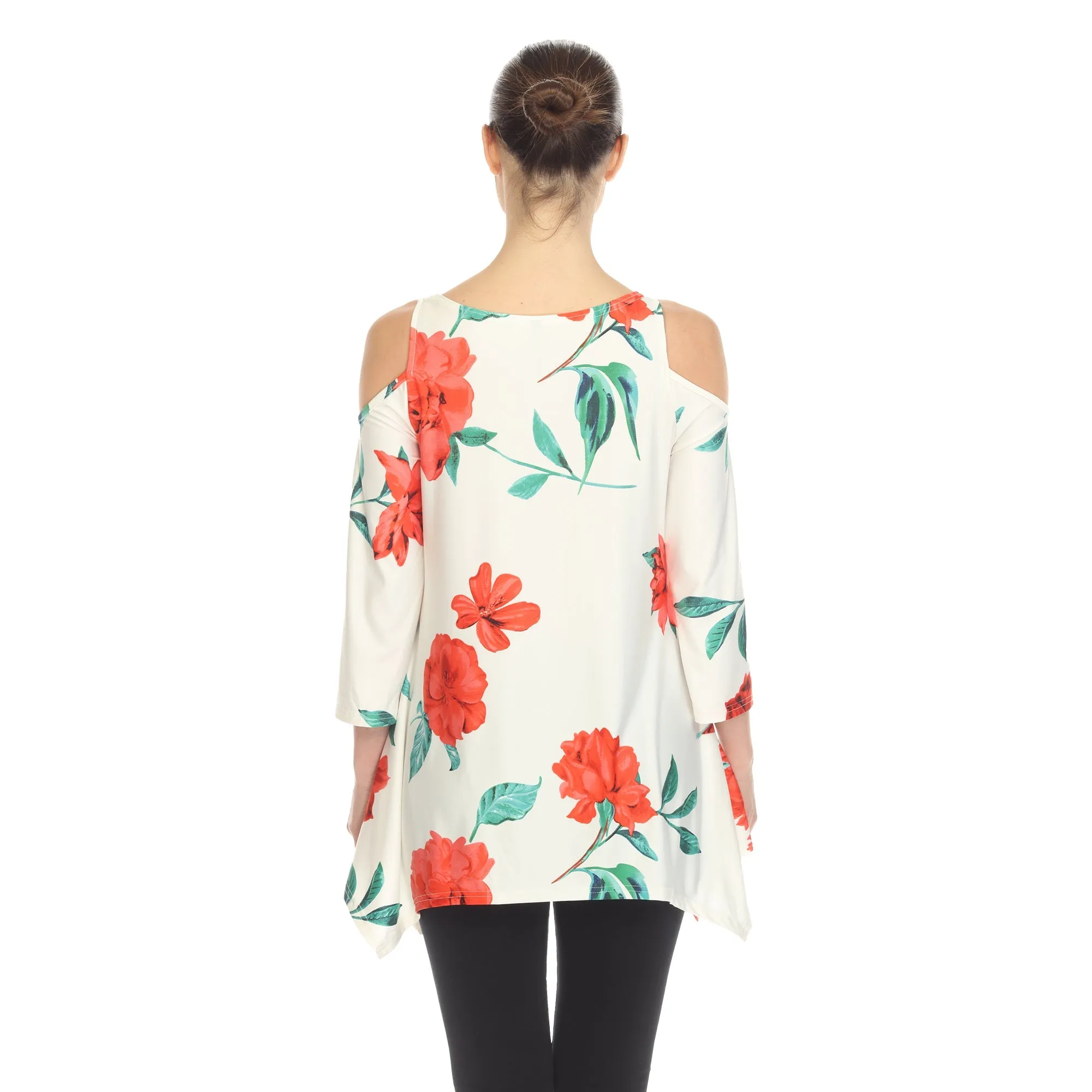 Floral Printed Cold Shoulder Tunic