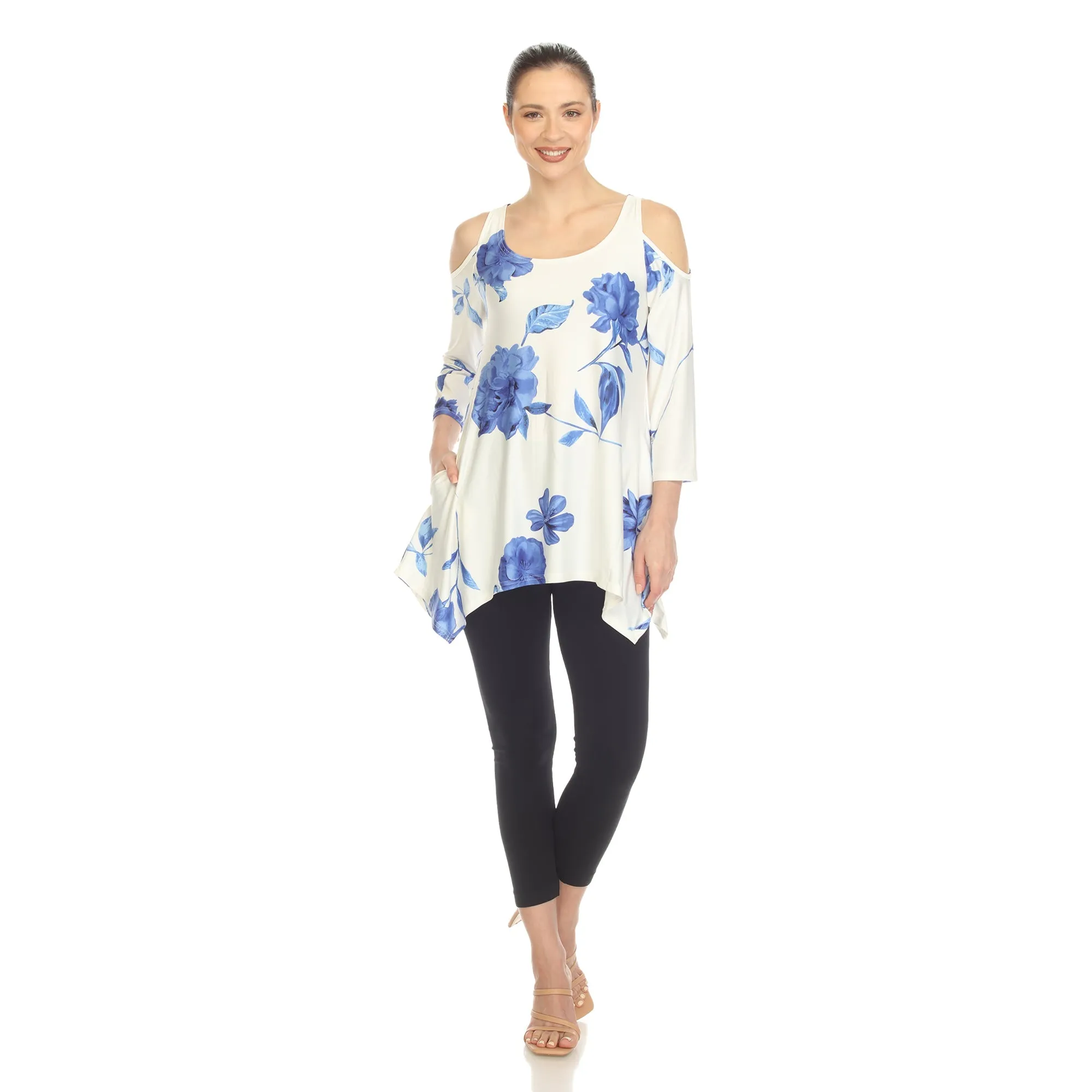 Floral Printed Cold Shoulder Tunic