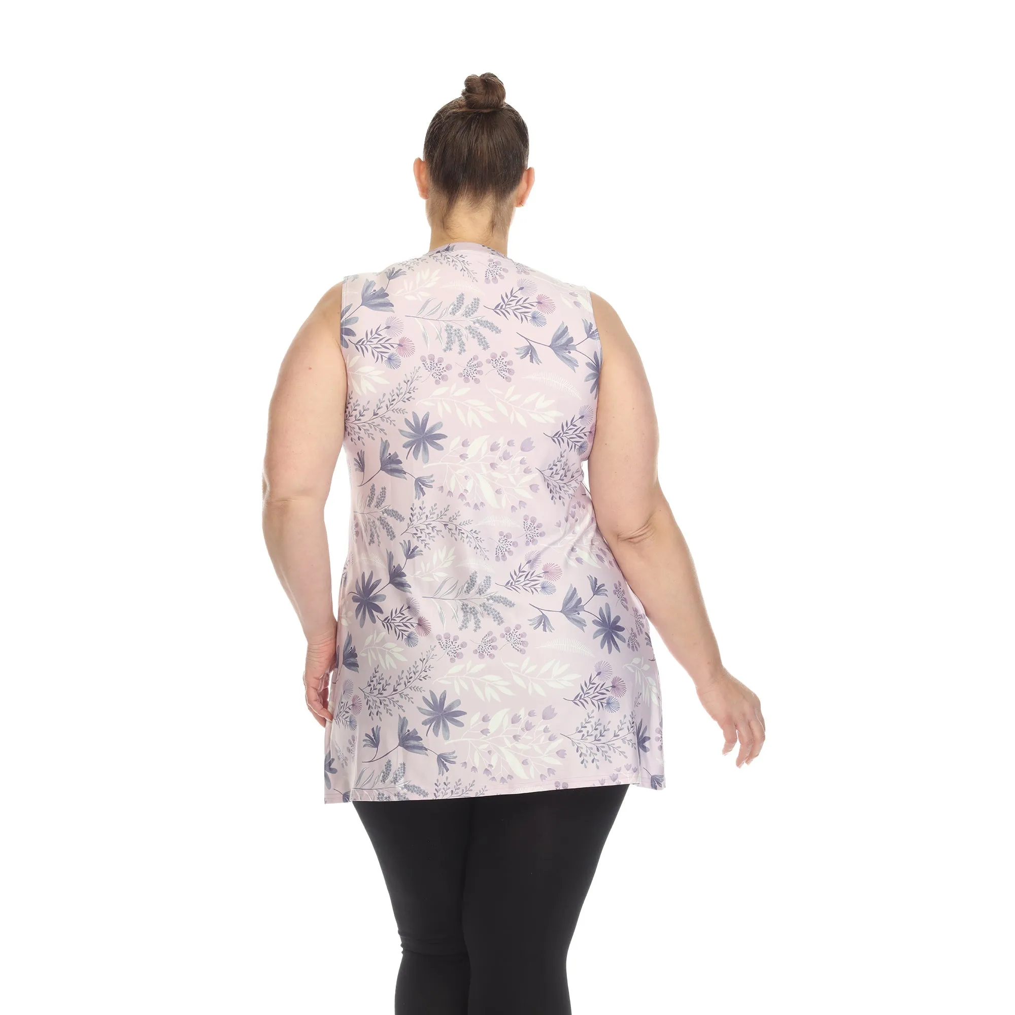 Floral Sleeveless Tunic Top - Plus