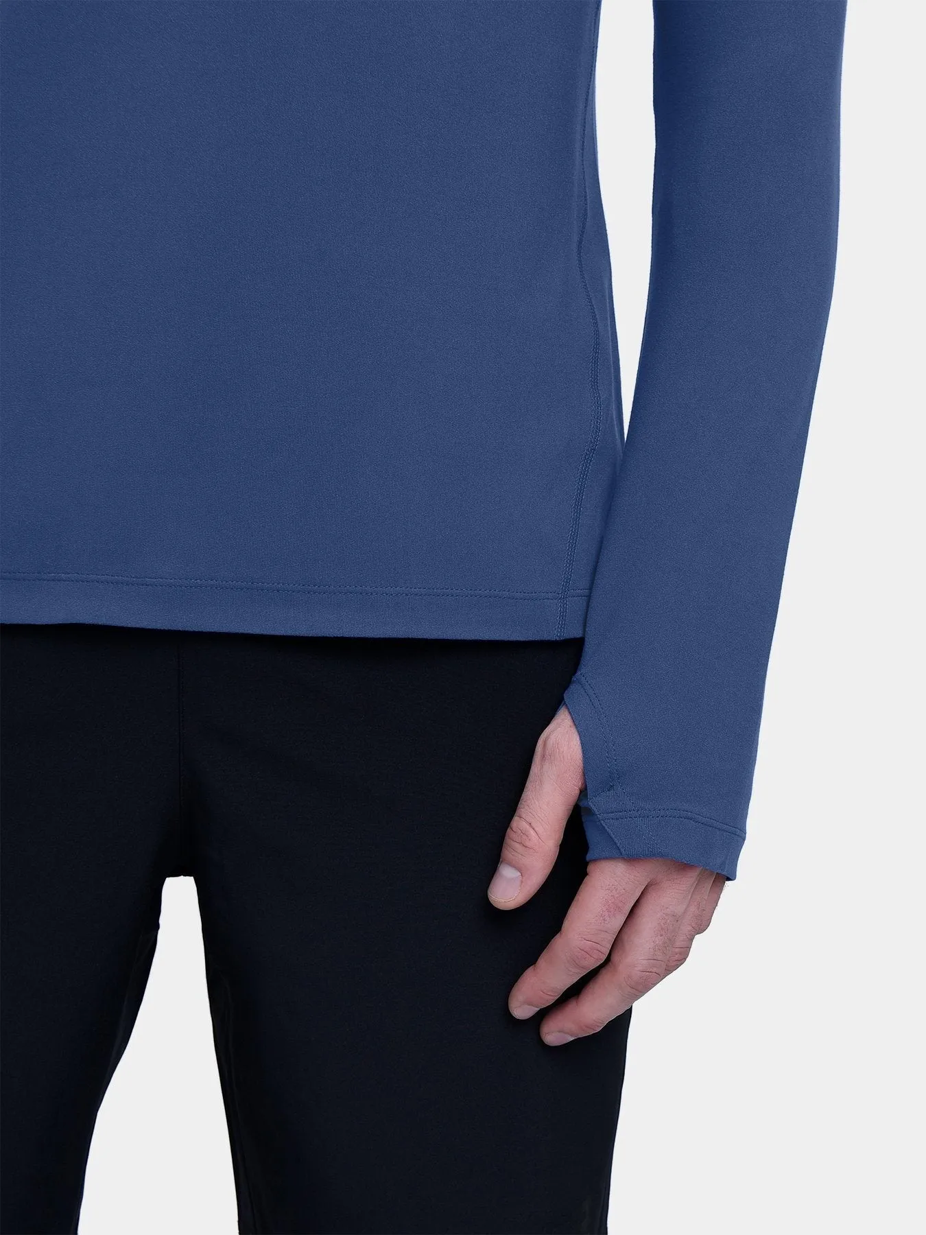 Fusion Half Zip Running Top For Men With Thumbholes & Chest Zip Pocket