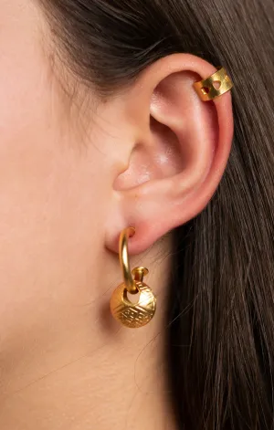 Gold Charm Hoop Earrings