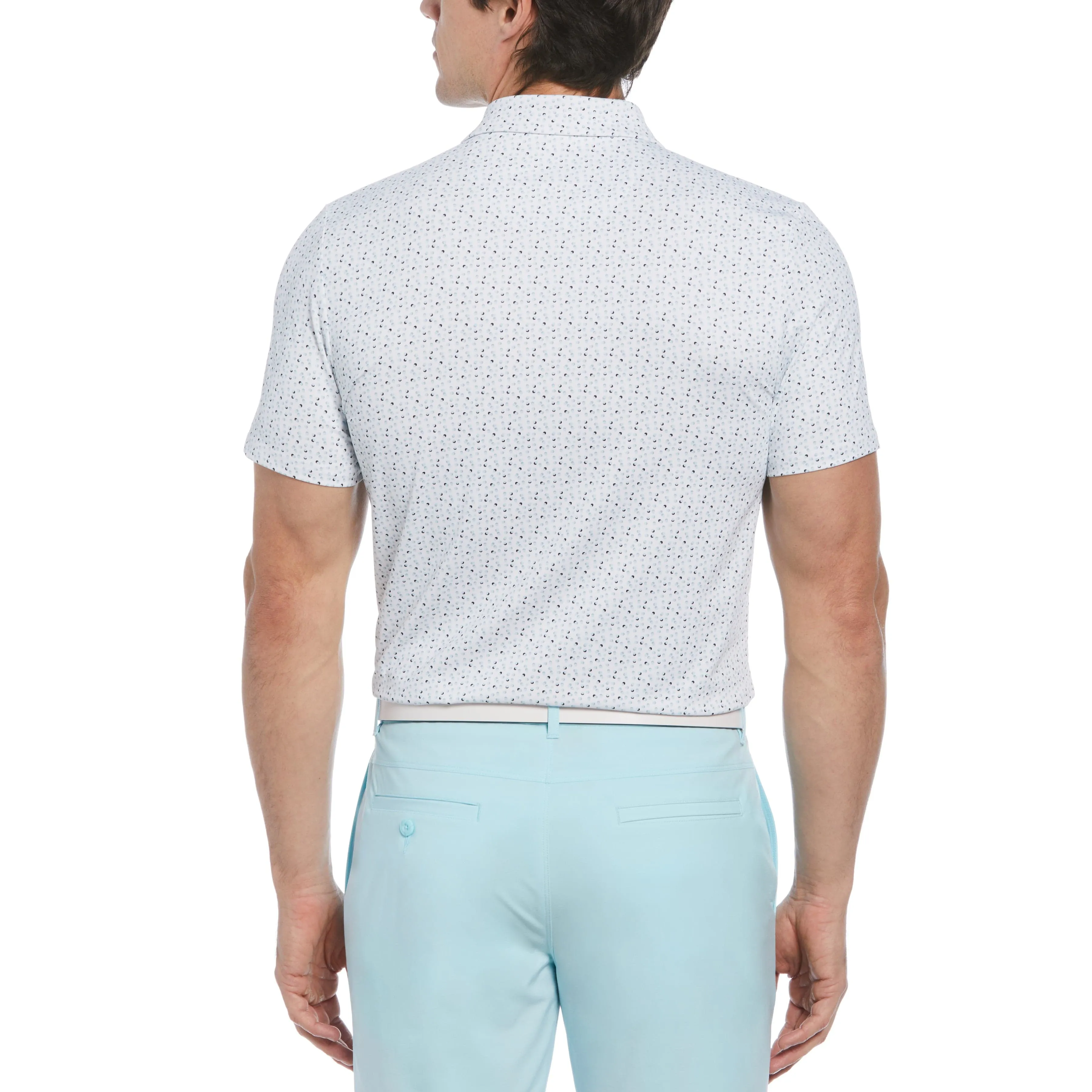 Golf Ball Print Short Sleeve Golf Polo Shirt