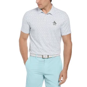 Golf Ball Print Short Sleeve Golf Polo Shirt