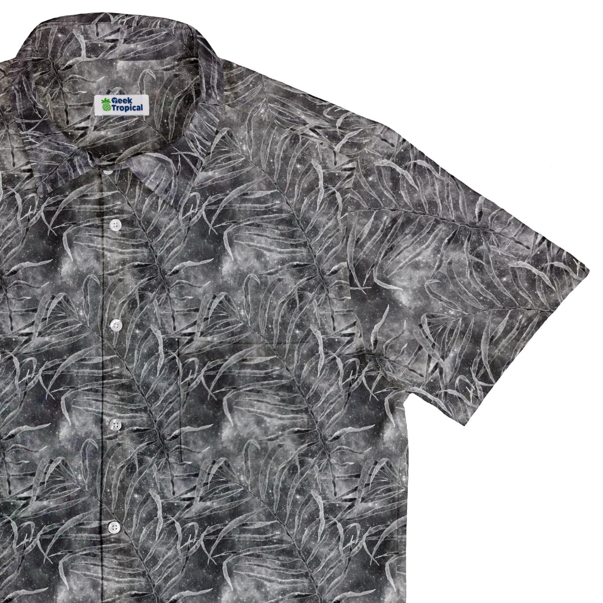 Grey Hawaiian Space Button Up Shirt