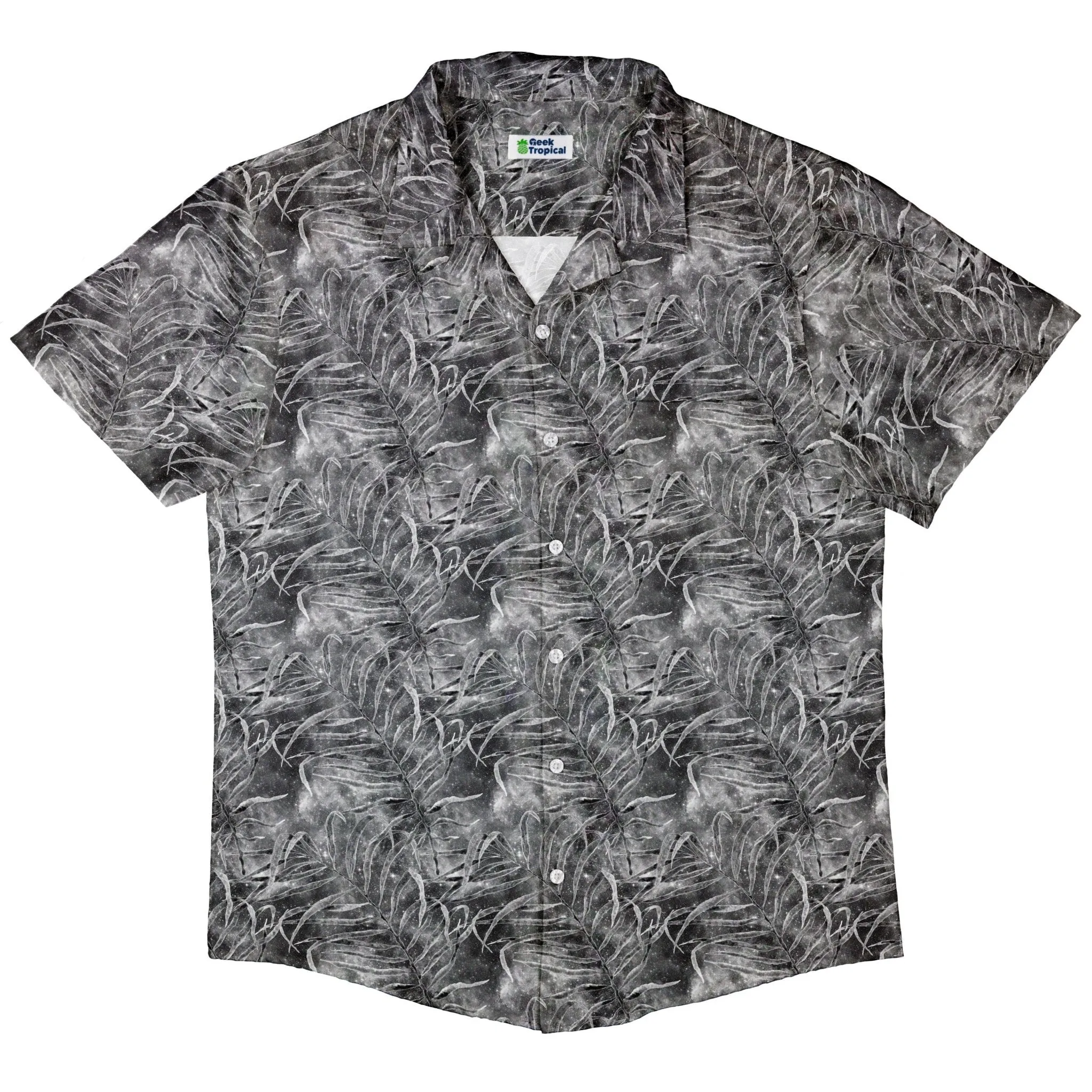 Grey Hawaiian Space Button Up Shirt