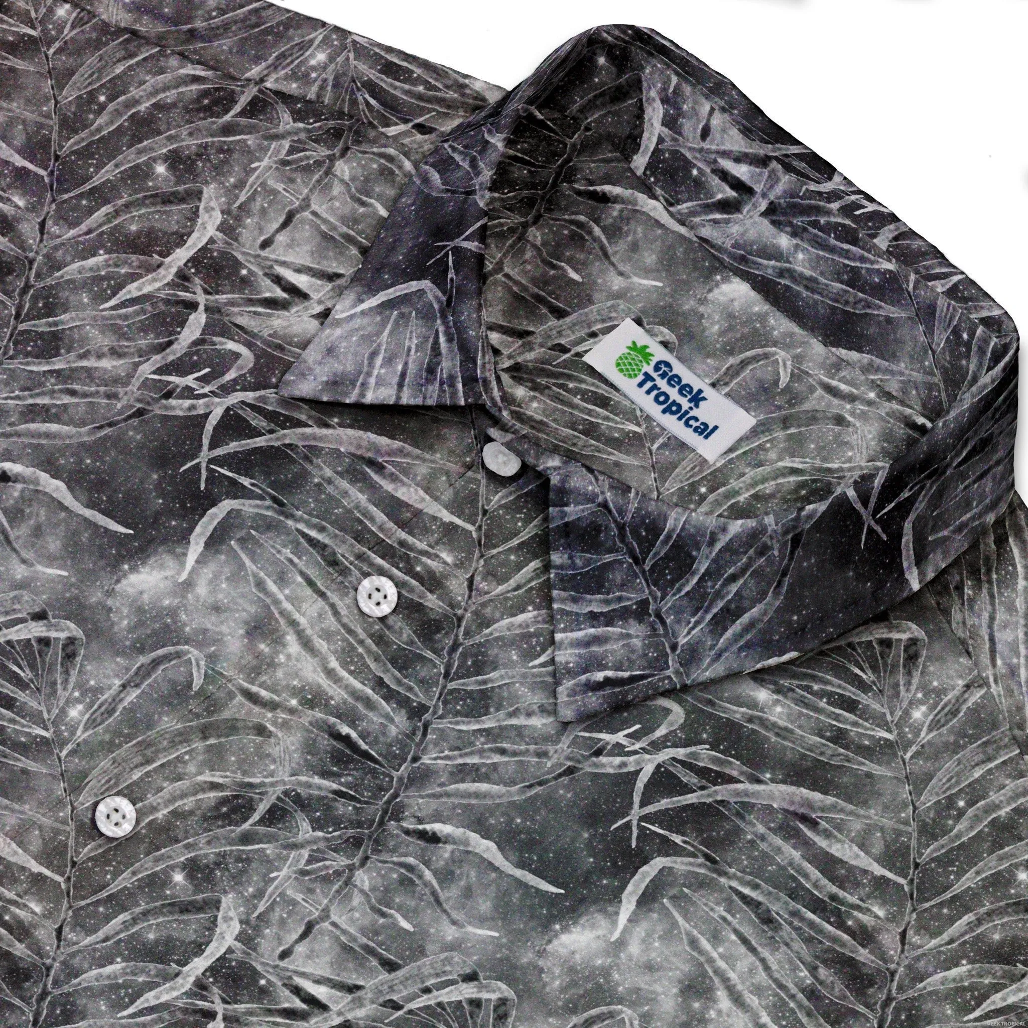 Grey Hawaiian Space Button Up Shirt