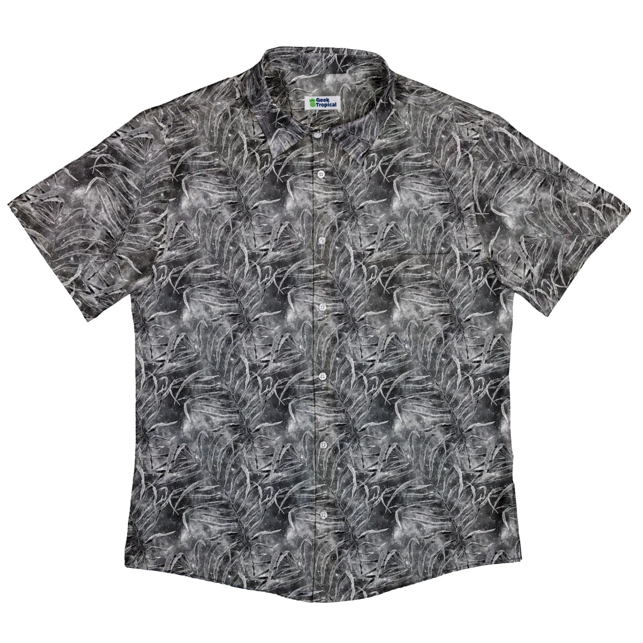 Grey Hawaiian Space Button Up Shirt