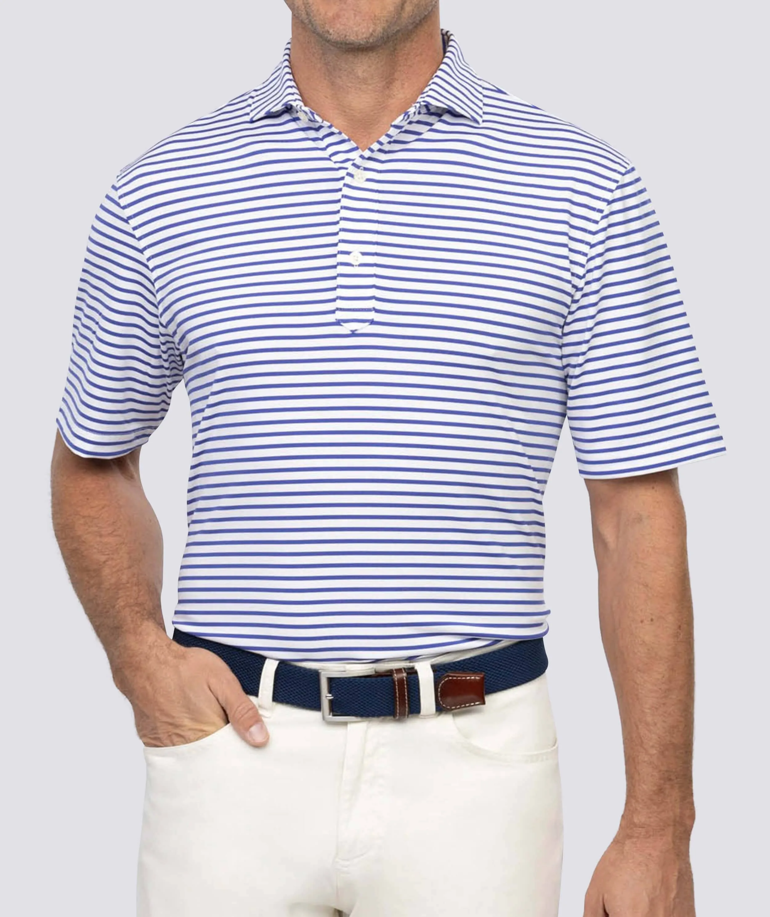 Gus Stripe Performance Polo