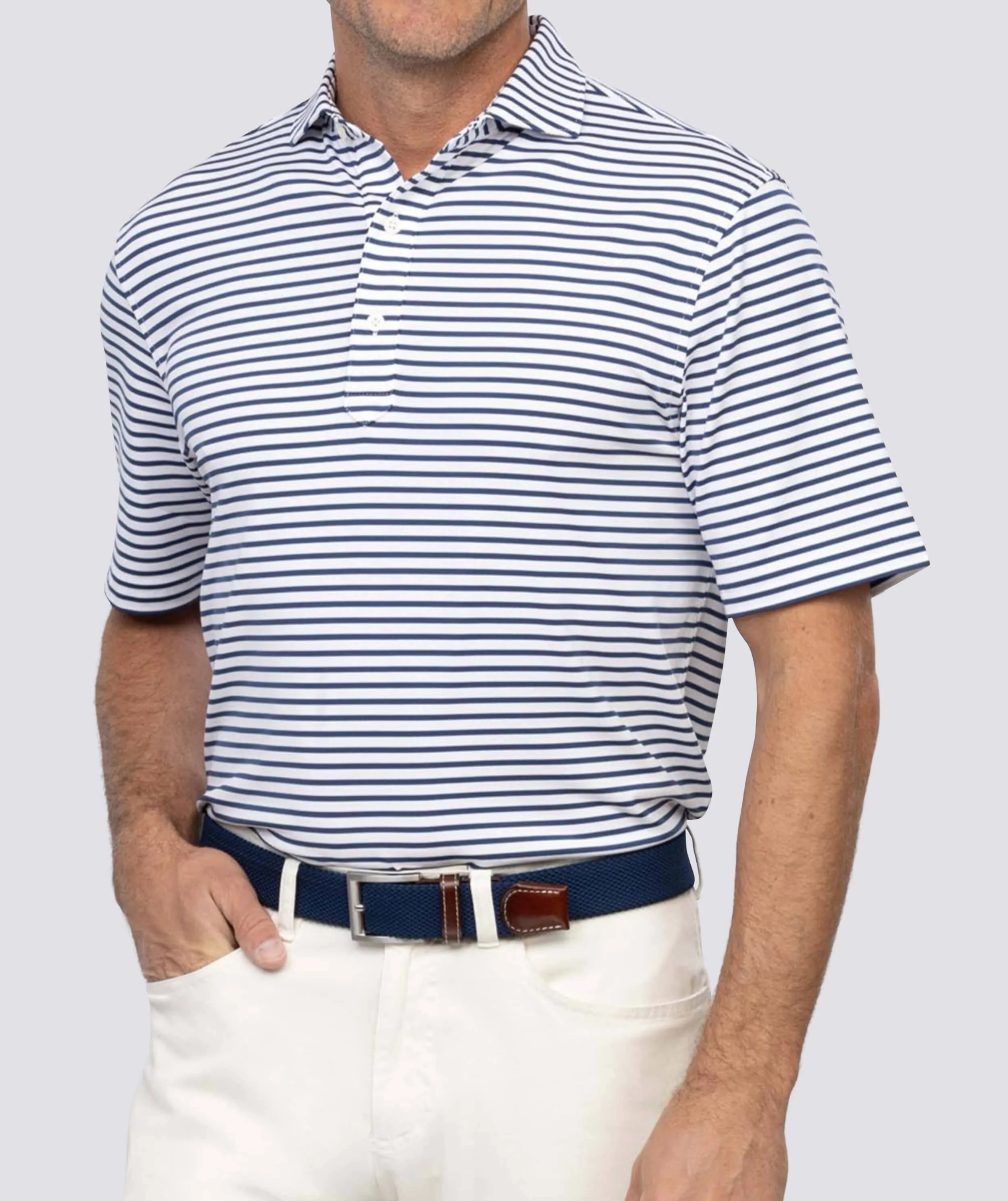 Gus Stripe Performance Polo