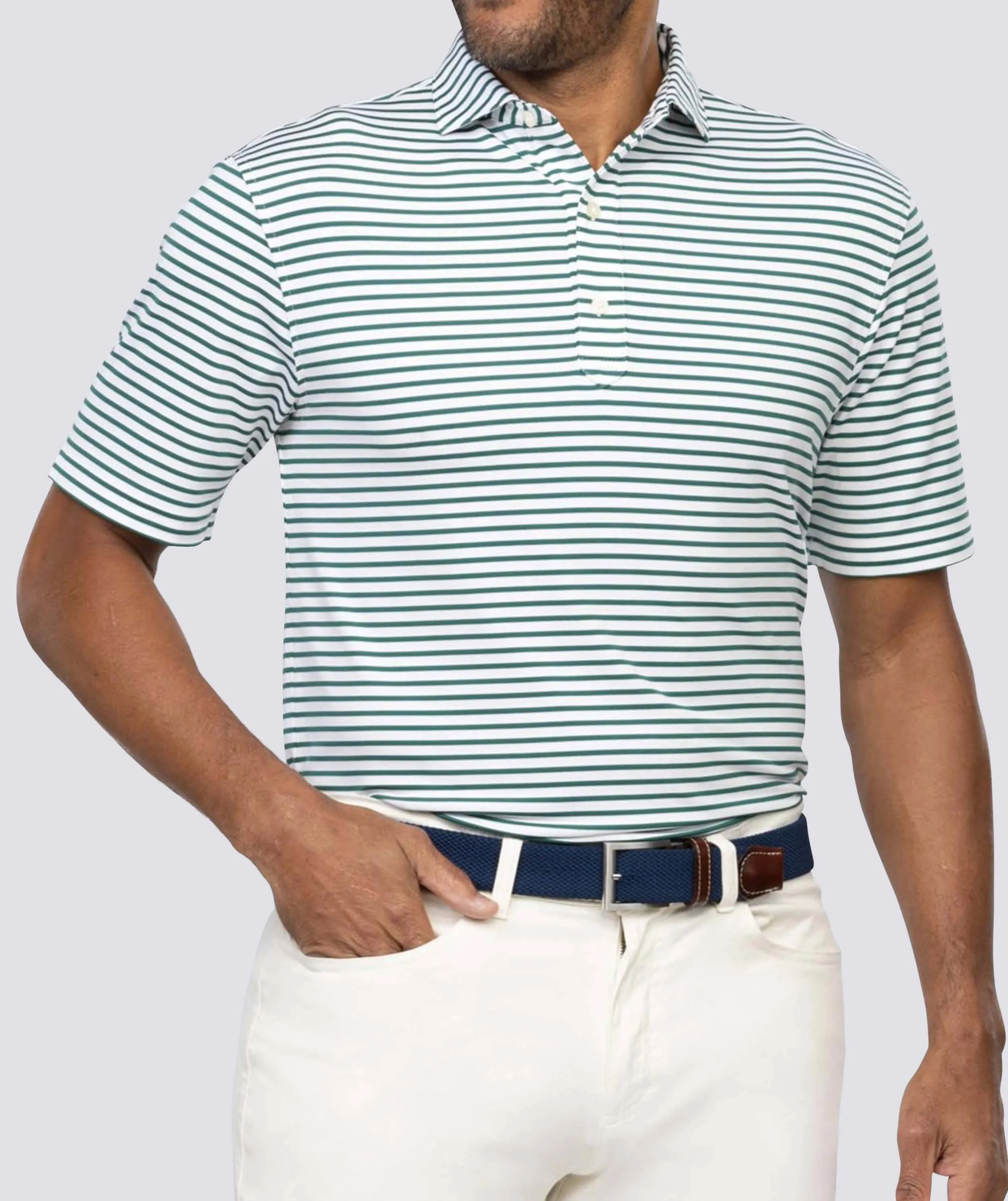 Gus Stripe Performance Polo