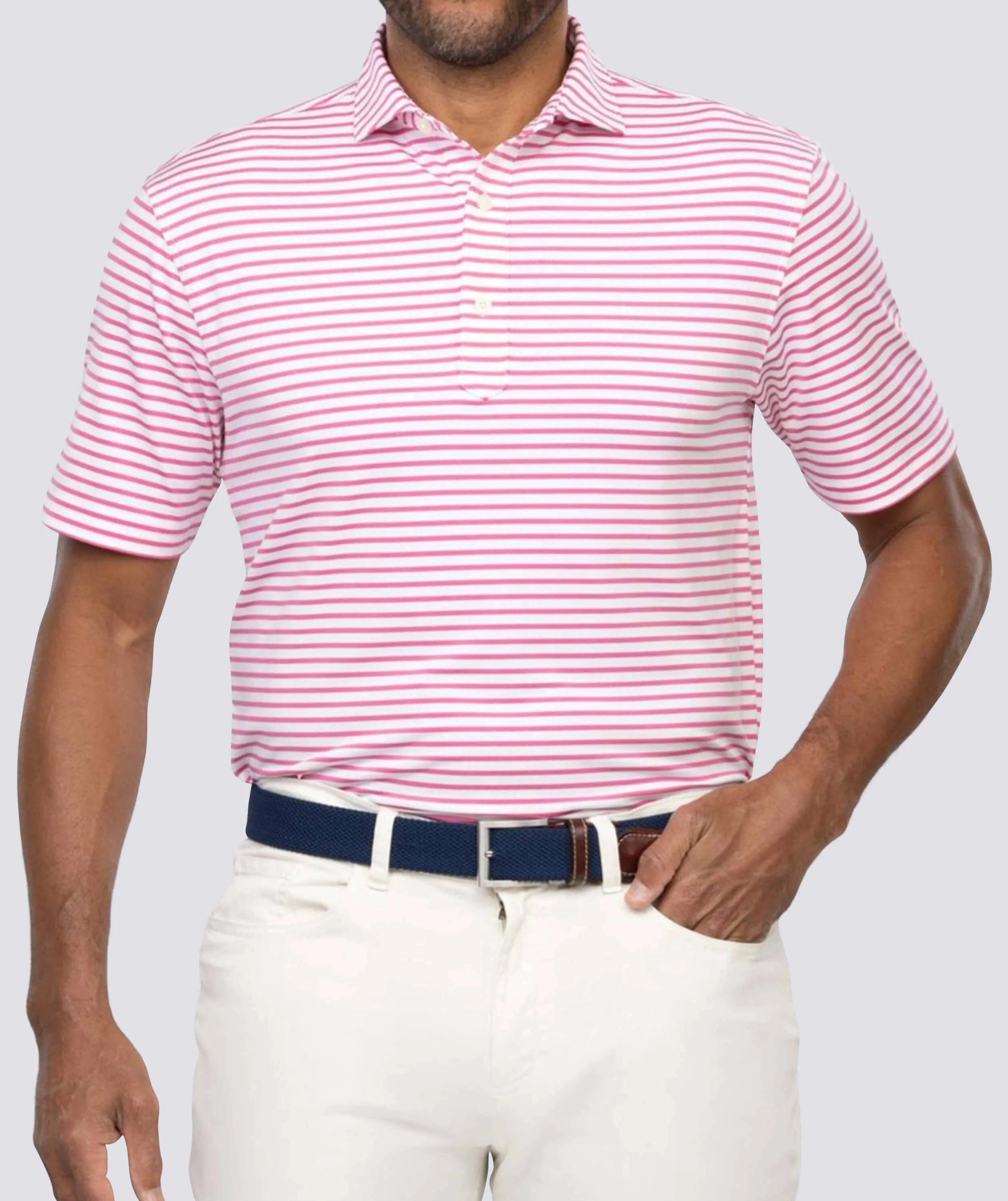 Gus Stripe Performance Polo