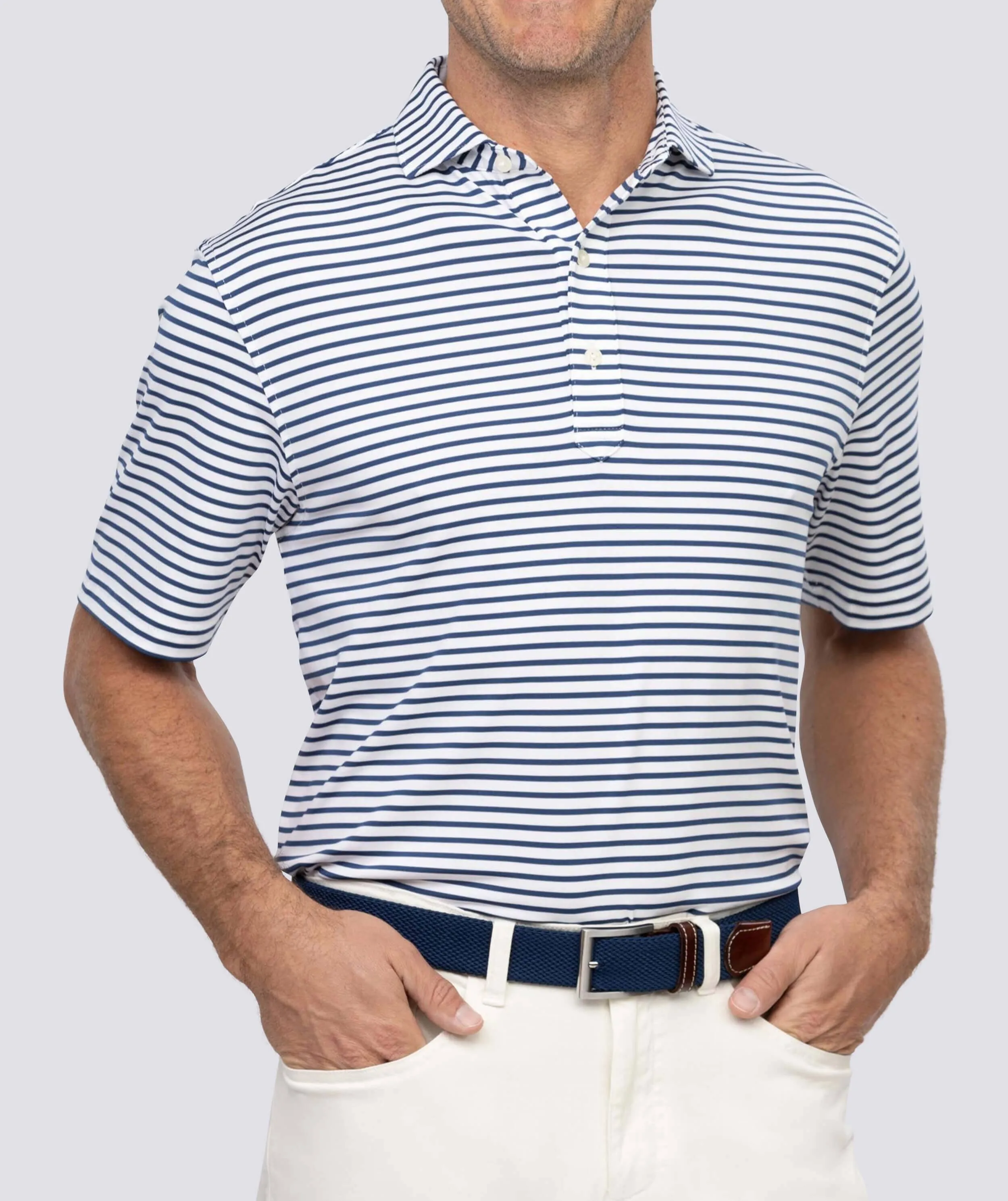 Gus Stripe Performance Polo