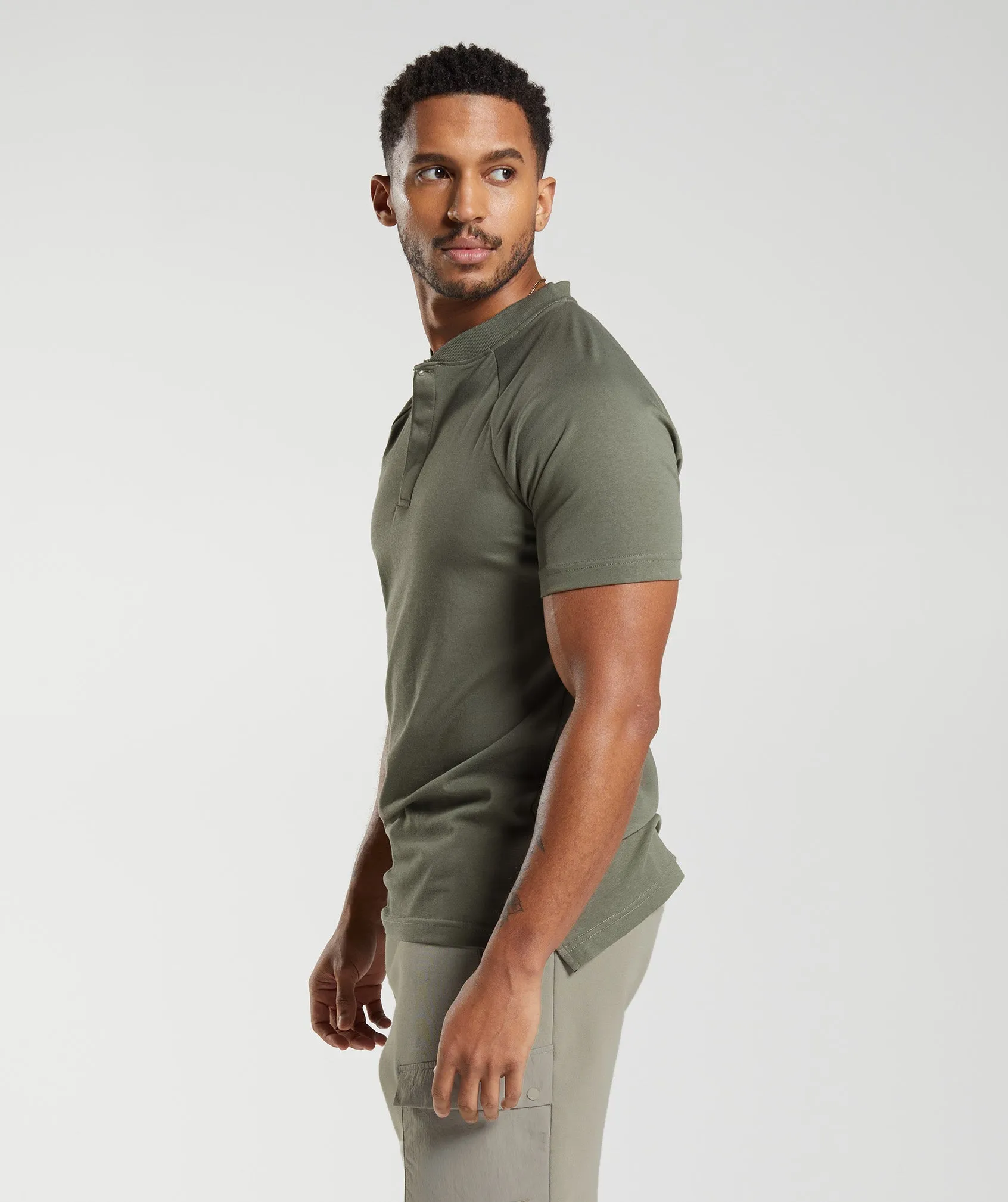 Gymshark Rest Day Commute Polo Shirt - Dusty Olive