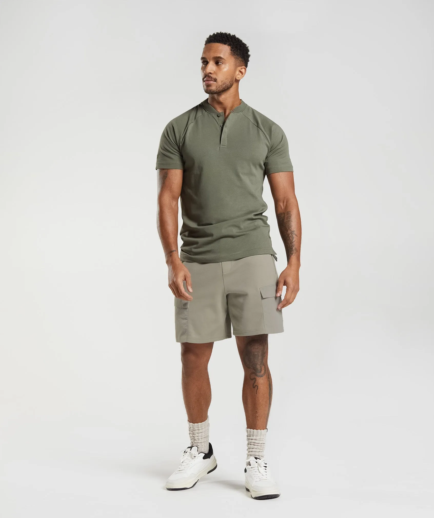 Gymshark Rest Day Commute Polo Shirt - Dusty Olive