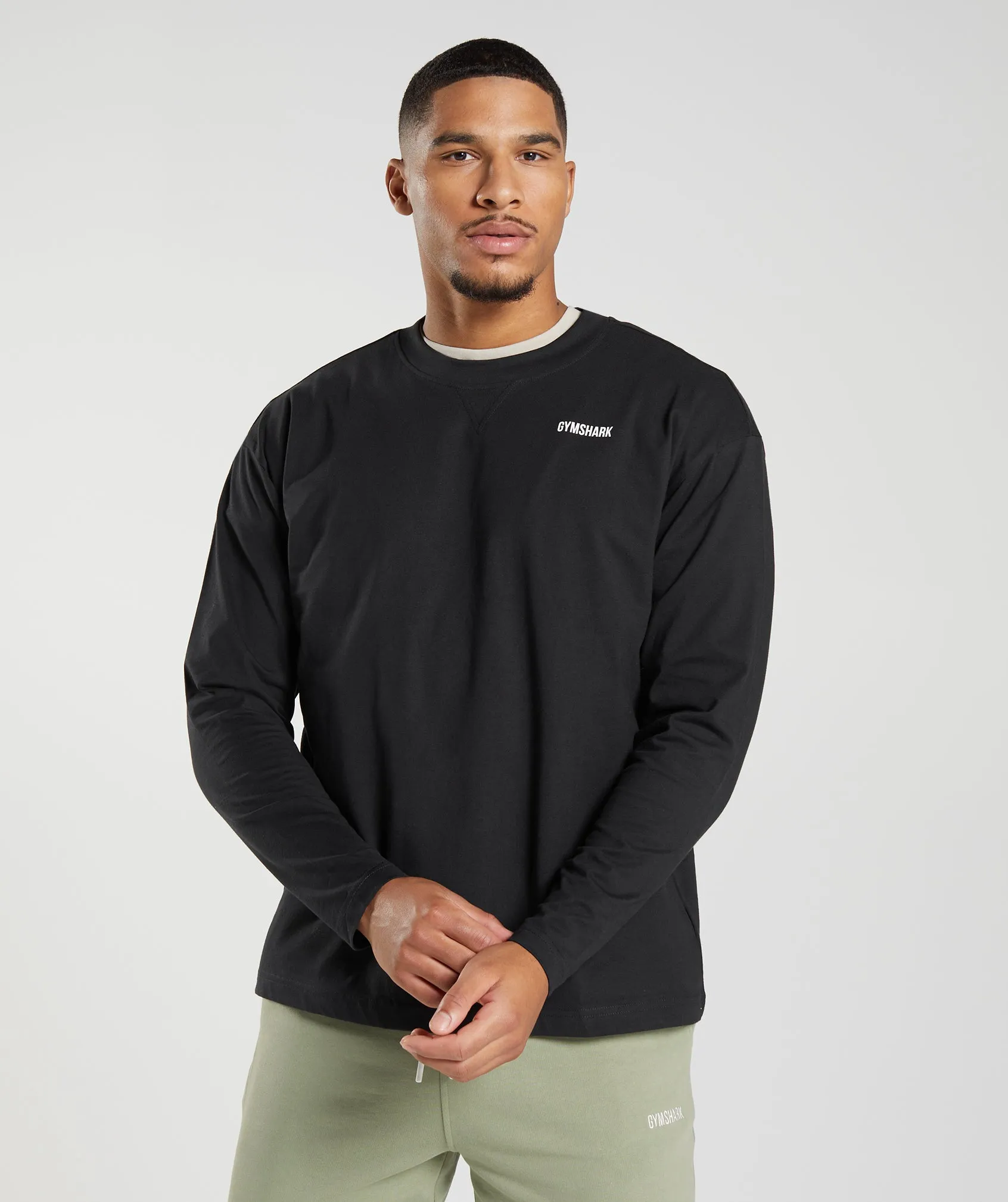 Gymshark Rest Day Sweats Long Sleeve T-Shirt - Black