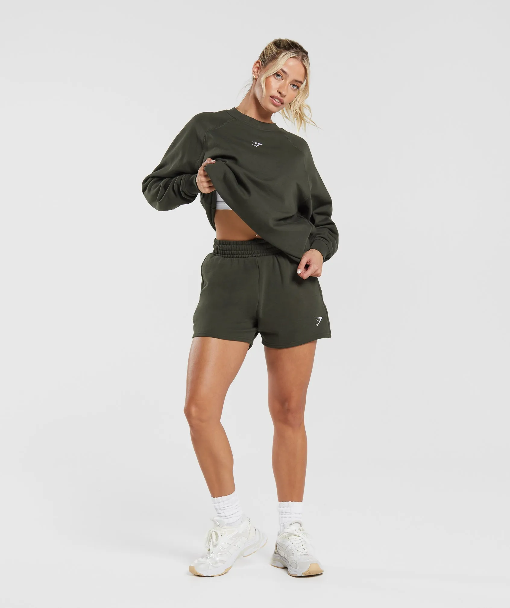 Gymshark Training Oversized Fleece Sweatshirt - Deep Olive Green