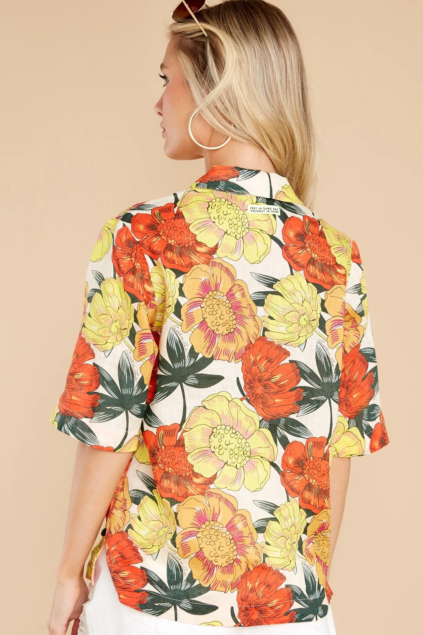 Honolulu Nights Yellow Multi Floral Print Hawaiian Shirt