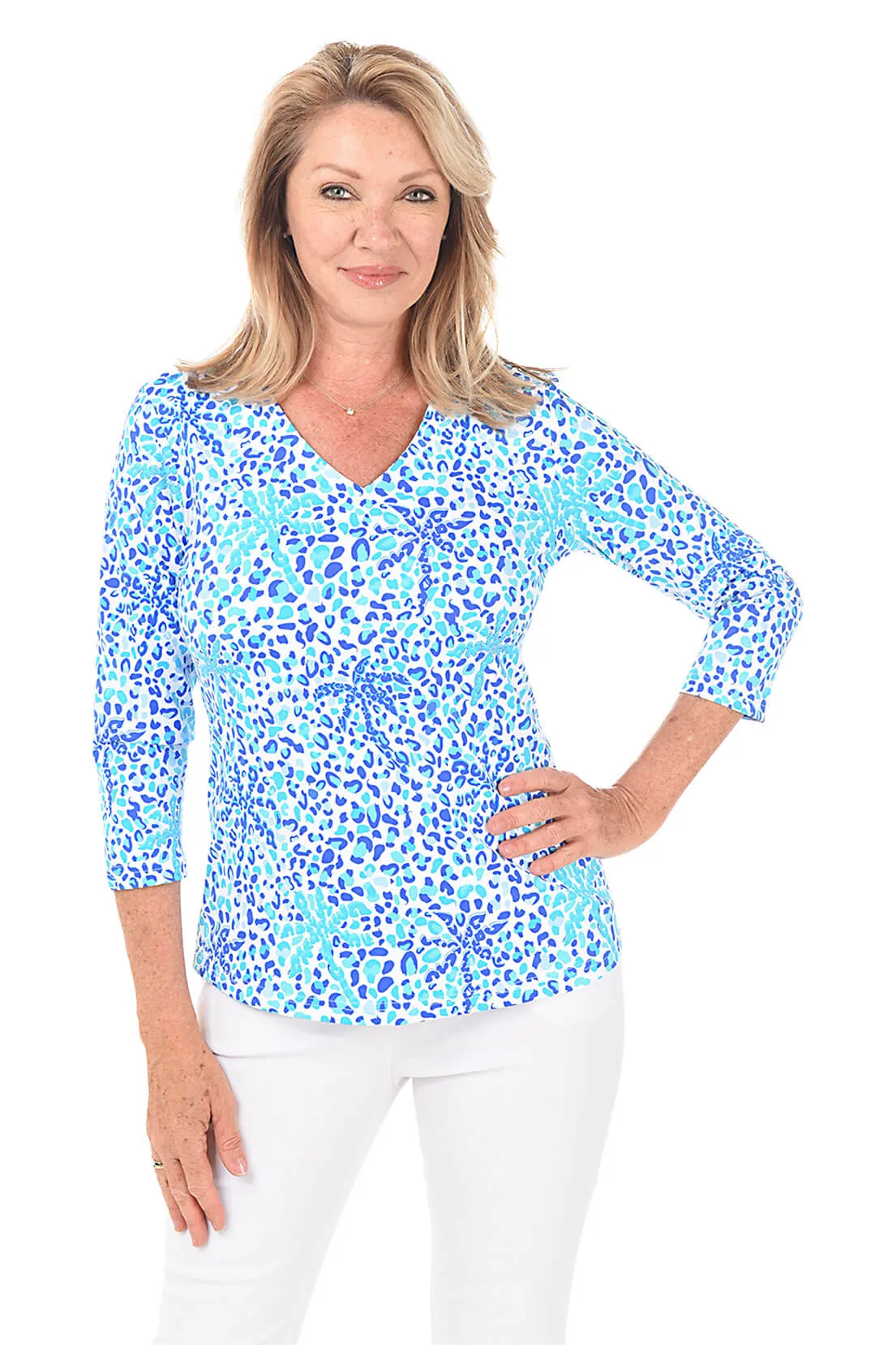 Jungle Cat Classic UPF50  V-Neck Top