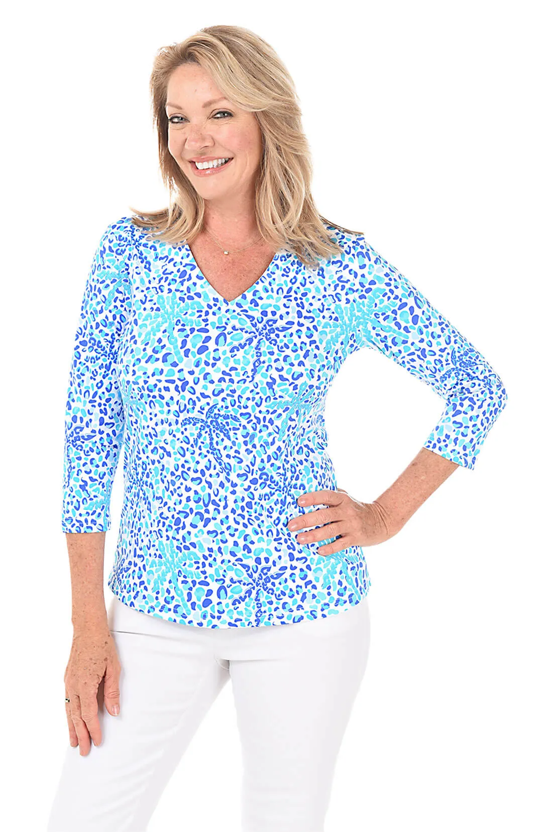 Jungle Cat Classic UPF50  V-Neck Top