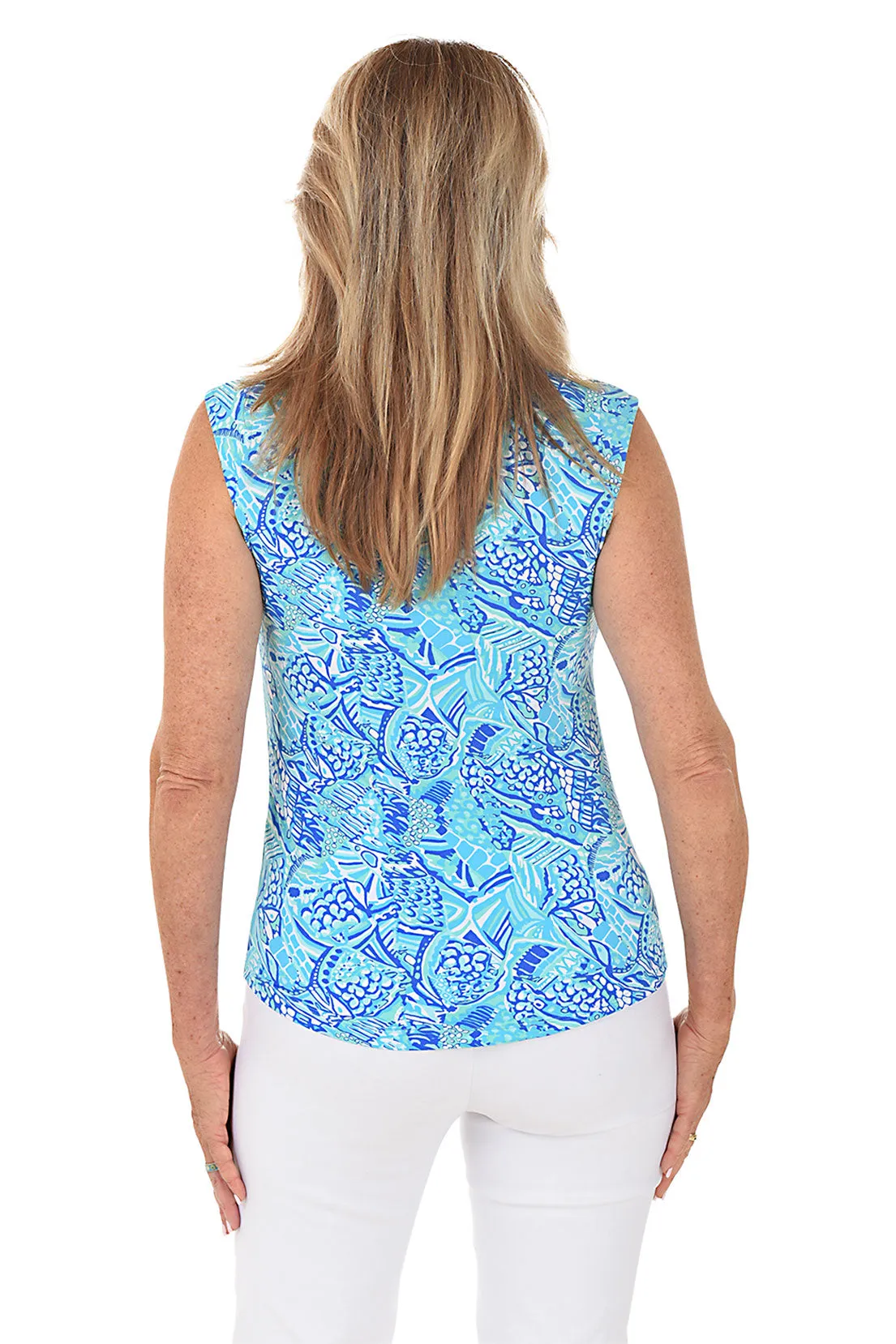 Krista Fish Sleeveless UPF50  Polo Top