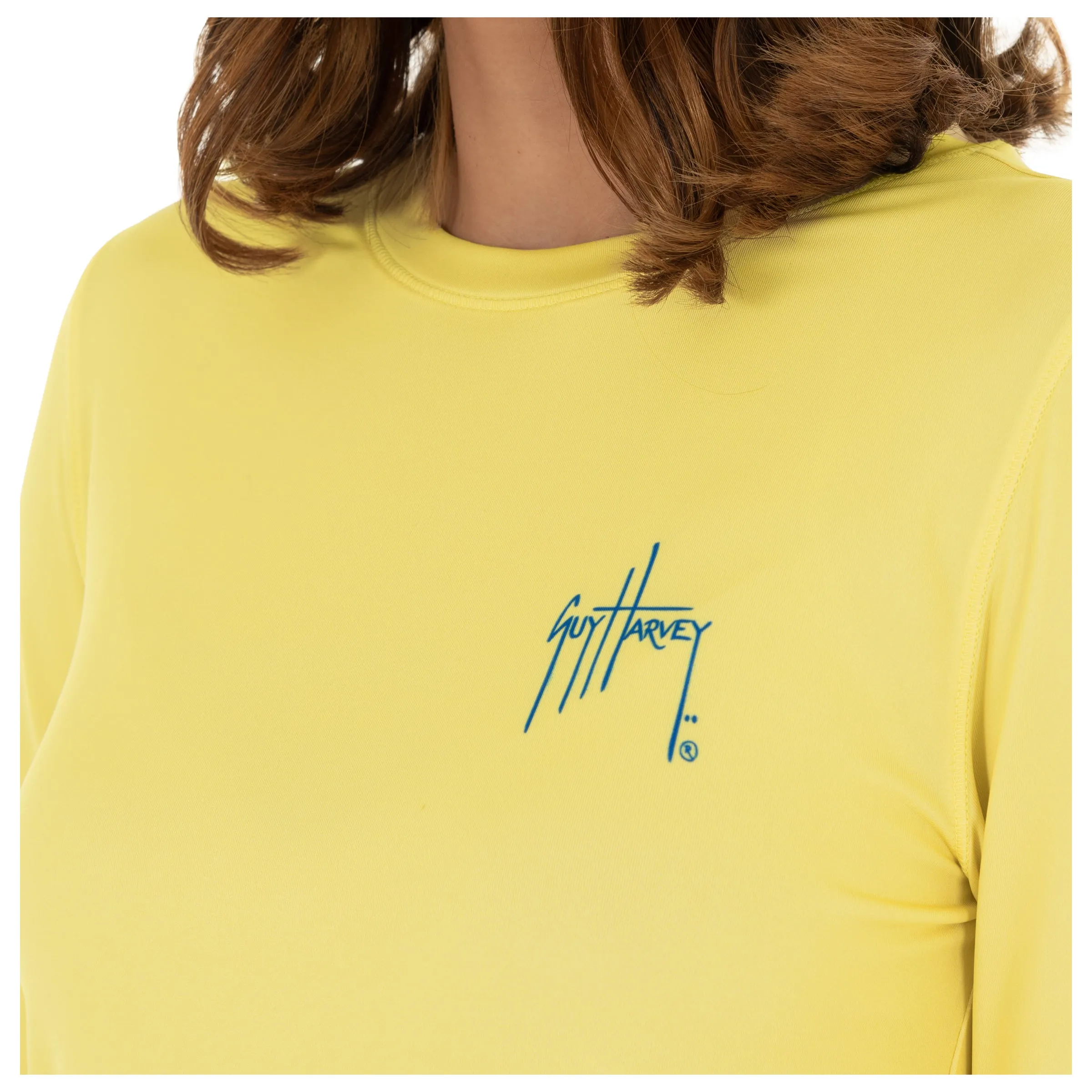 Ladies Core Solid Yellow Sun Protection Top