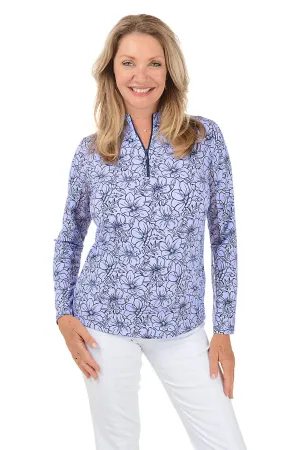 Lavender Diana Floral UPF50  Sun Shirt