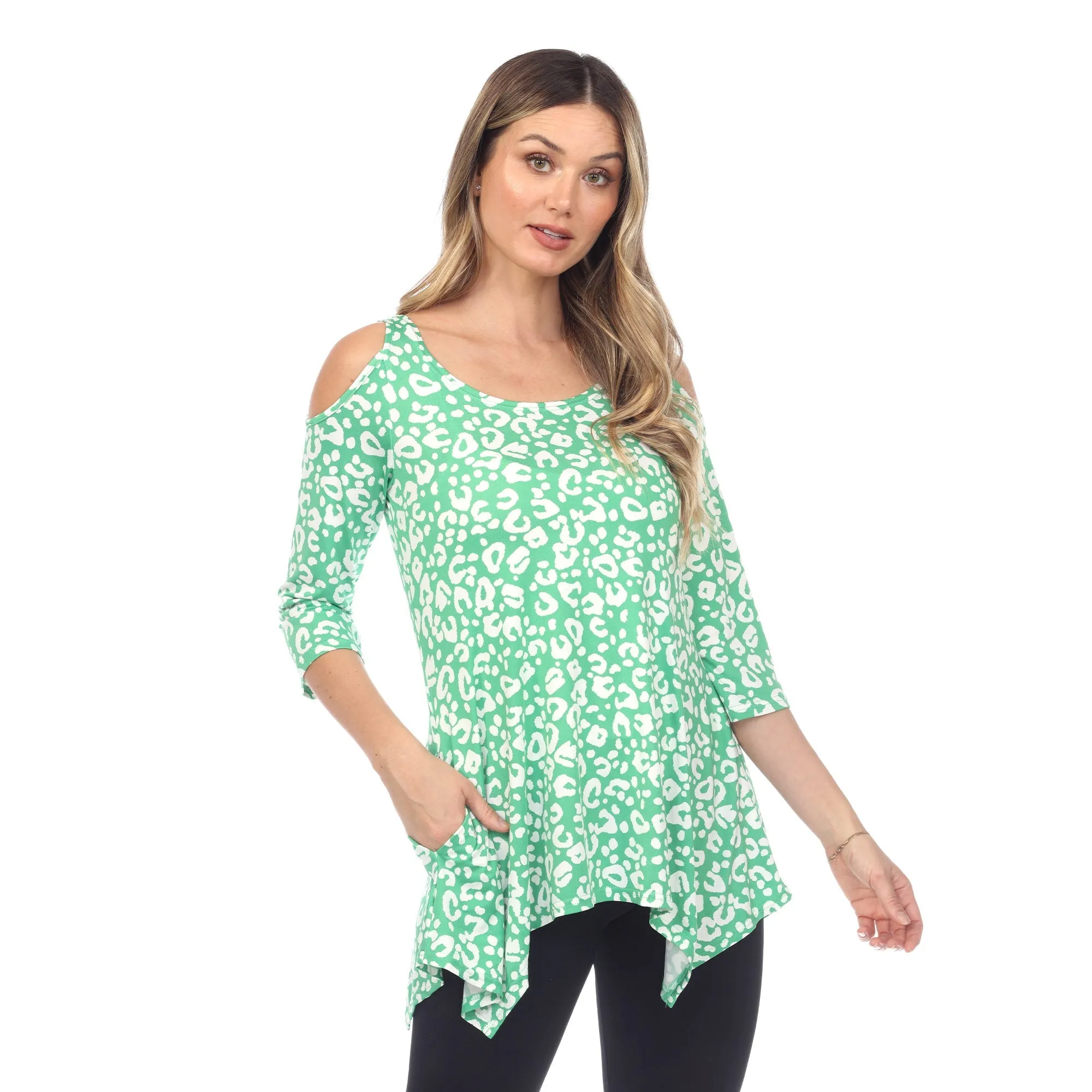 Leopard Cold Shoulder Tunic