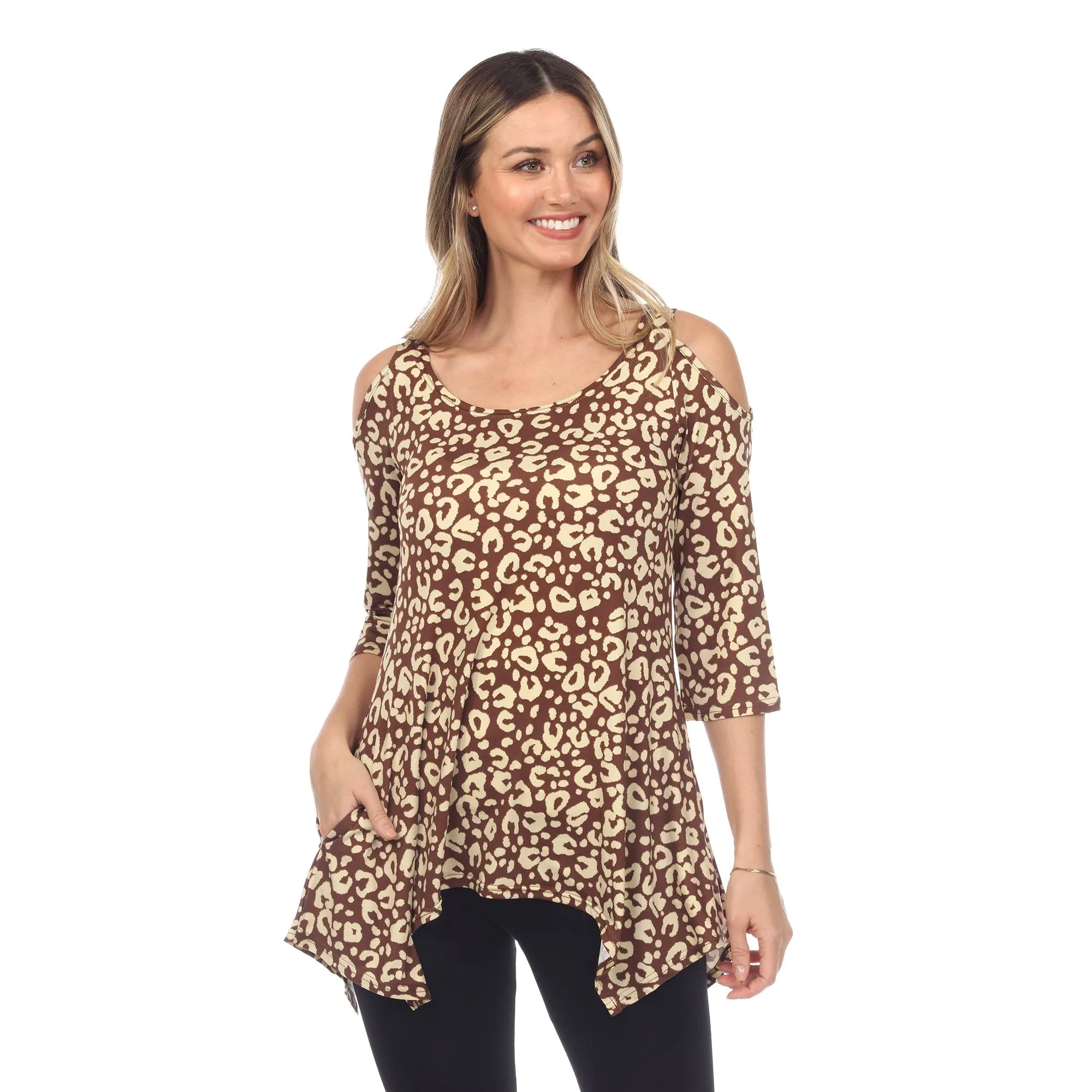 Leopard Cold Shoulder Tunic