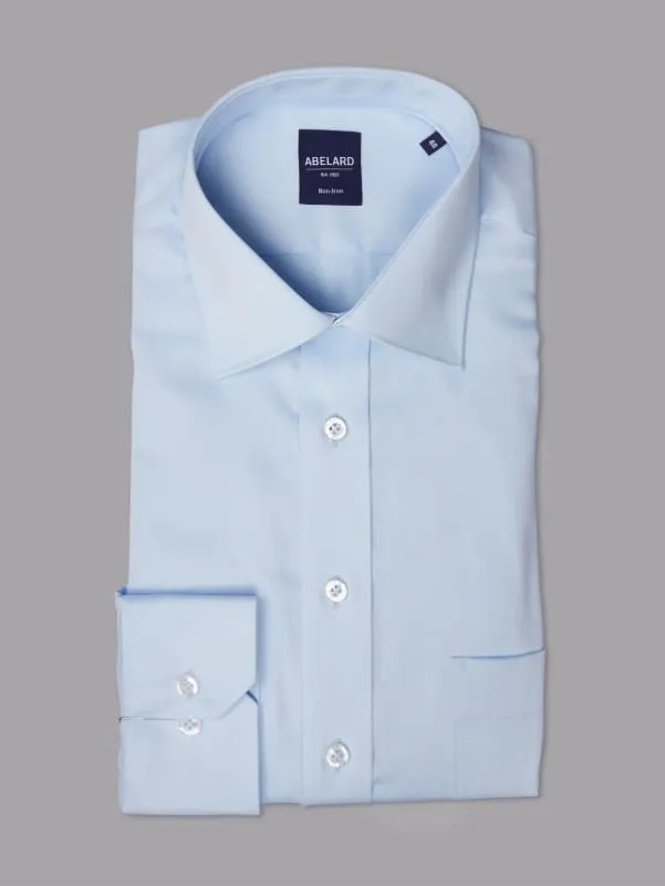 Long Sleeve Business Shirt - Non-Iron - Sky Blue | White