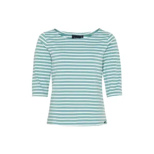 Marina tee with UV protection - Aqua Blue/White