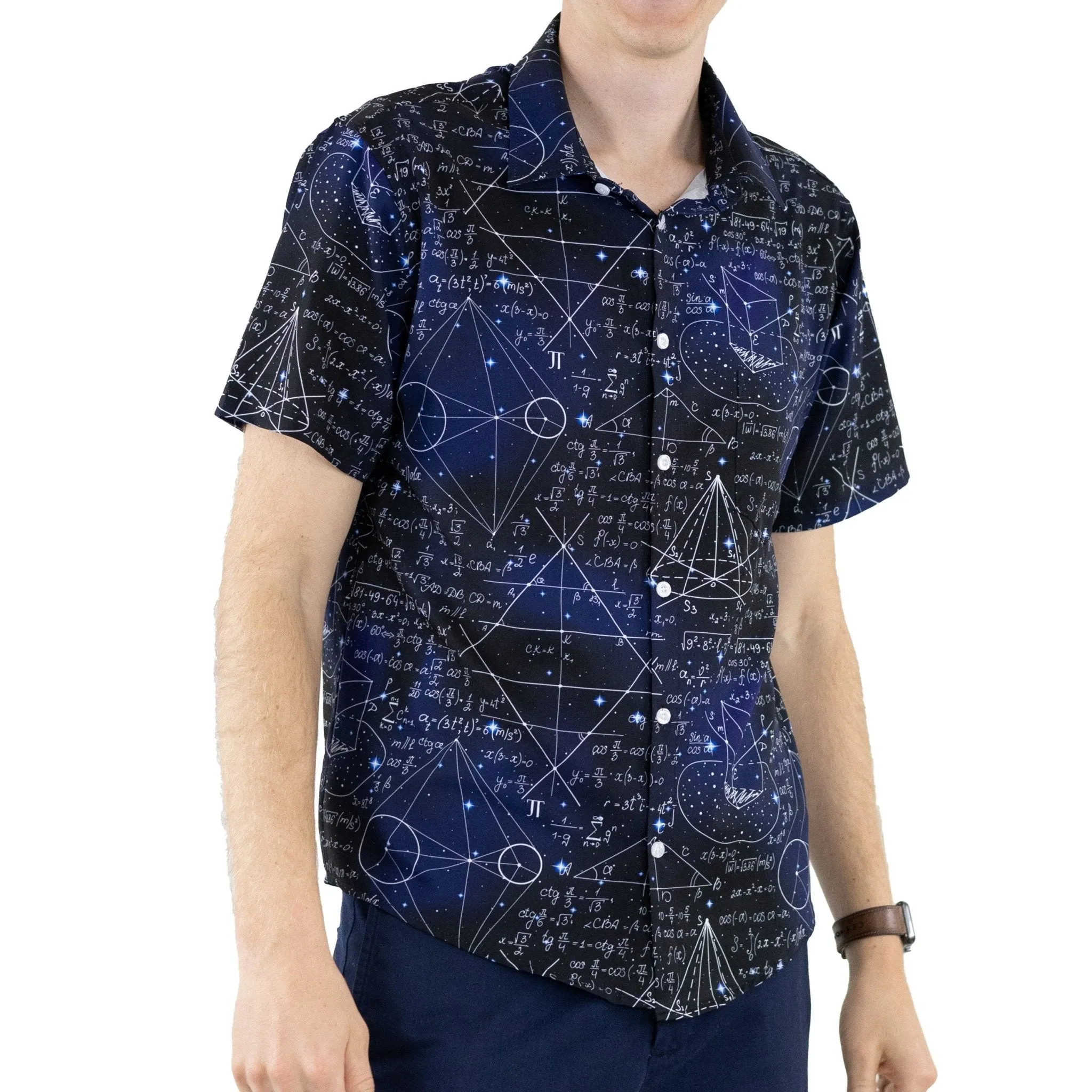 Math And Physics Space Button Up Shirt