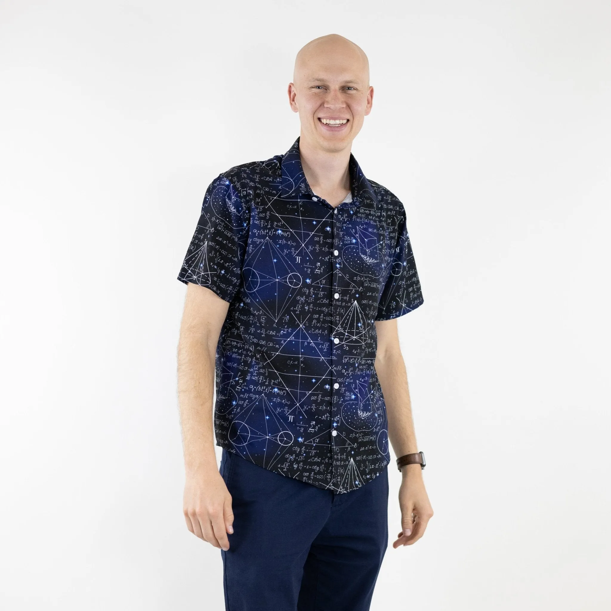 Math And Physics Space Button Up Shirt