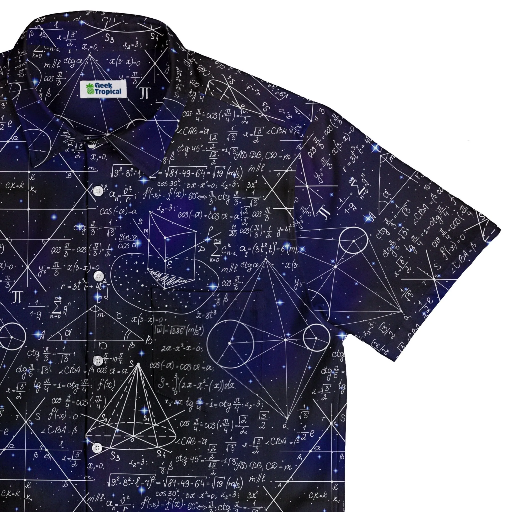 Math And Physics Space Button Up Shirt