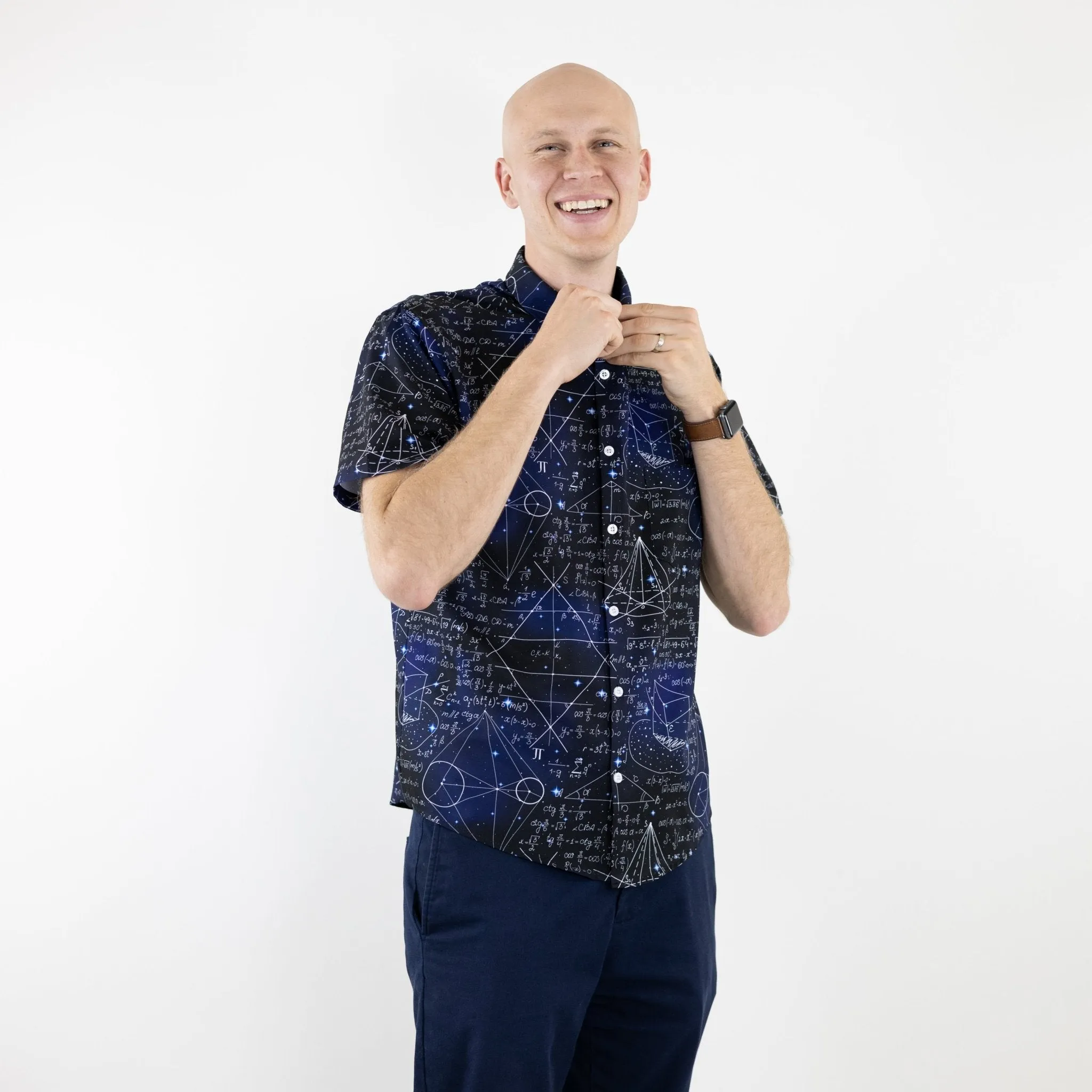 Math And Physics Space Button Up Shirt