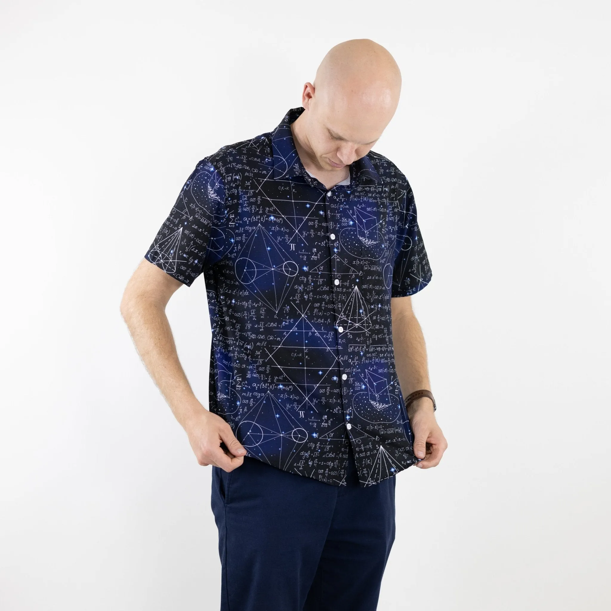 Math And Physics Space Button Up Shirt