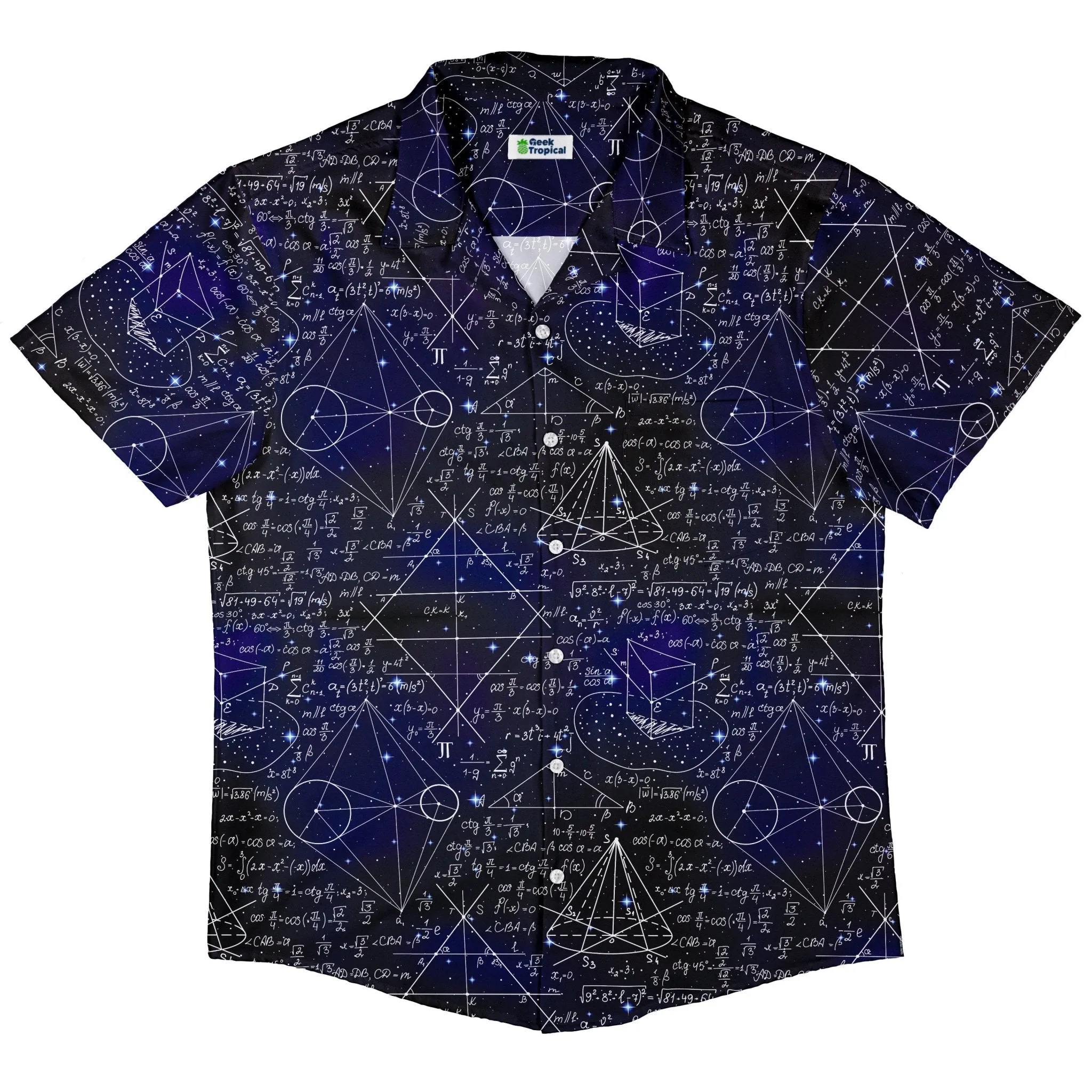 Math And Physics Space Button Up Shirt