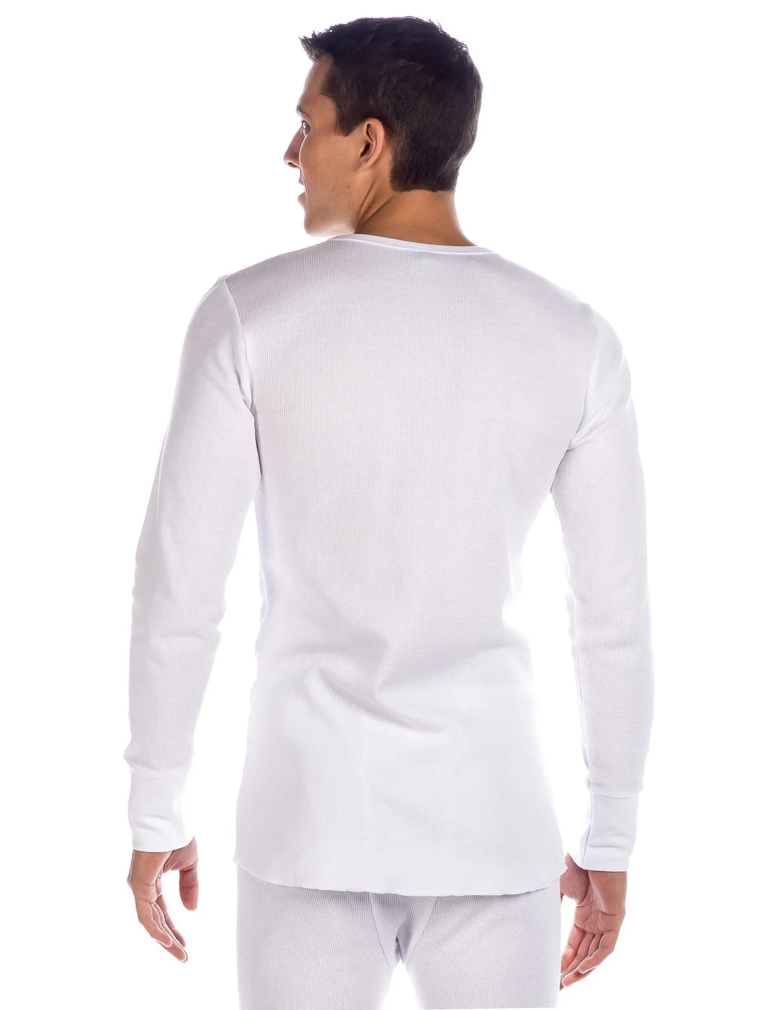 Men's Extreme Cold Waffle Knit Thermal Crew Top - White