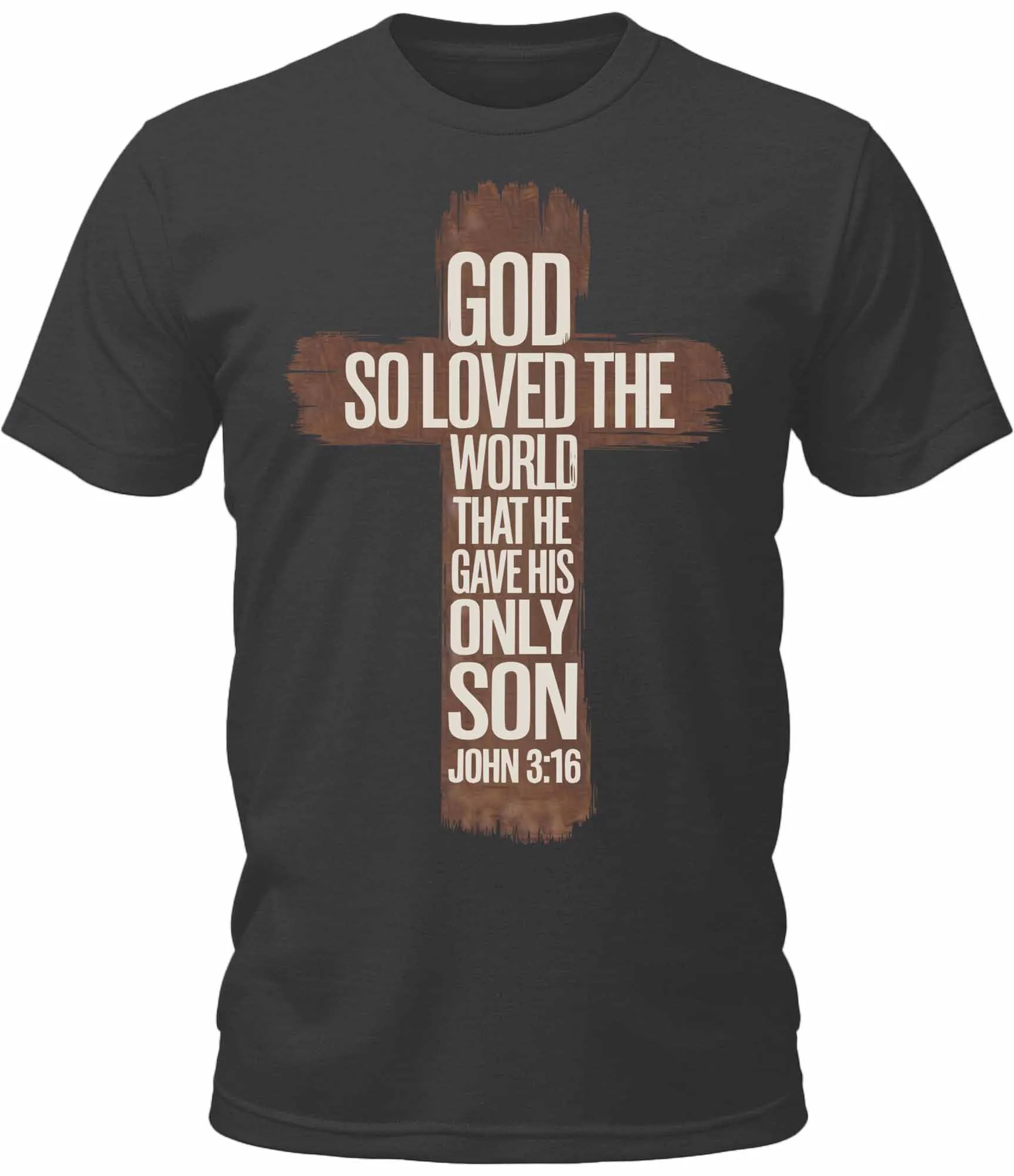 Mens John 3:16 Christian Cross Bible Graphic Tee Cool Premium Tshirt