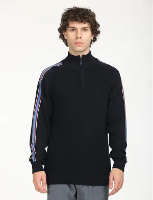 Men's Striped Navy High Neck Sweater