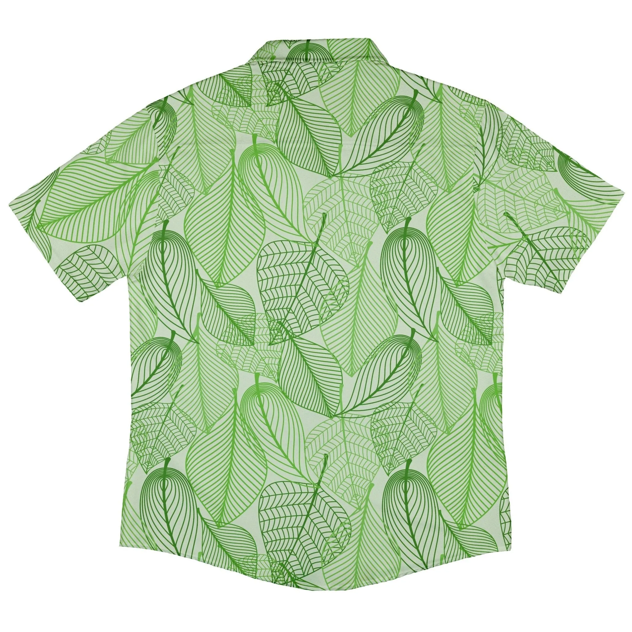 Micro Minimalist Leaves Button Up Shirt